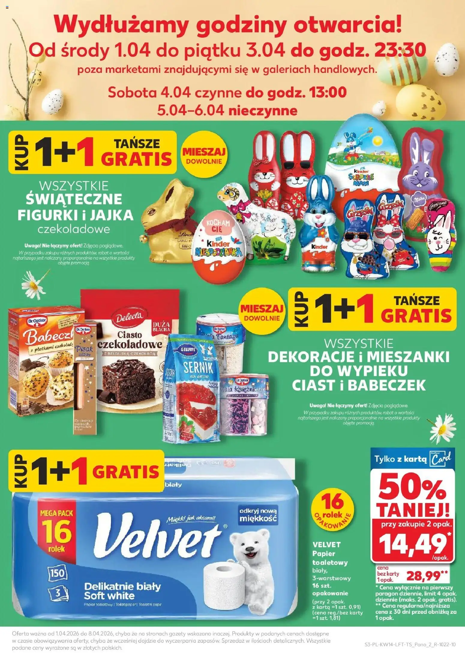 Kaufland gazetka od 01.04.2026 | Strona: 3 | Produkty: Karta, Papier toaletowy, Figurki, Jajka czekoladowe
