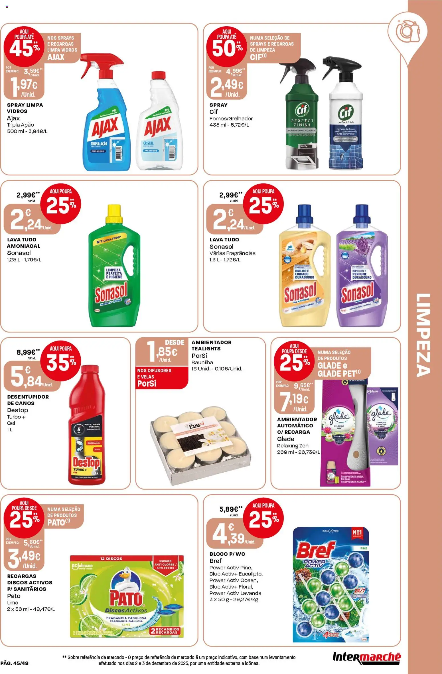 Intermarché folheto │ válido de 08.01.2026 | Página: 45 | Produtos: Fragrância, Base, Limpa vidros, Velas