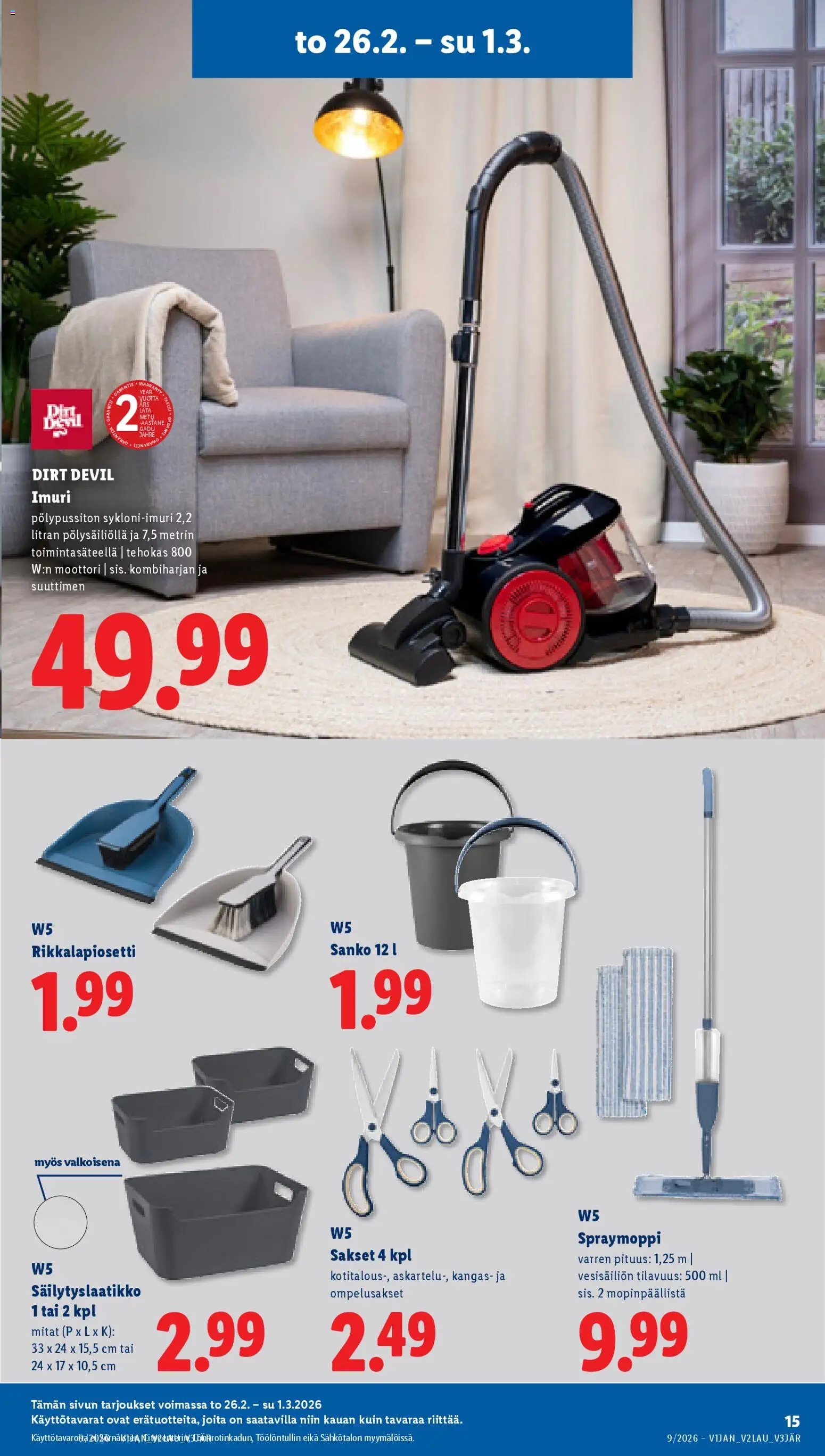 Lidl tarjoukset - Helsinki – voimassa 26.02.2026 alkaen | Sivu: 19 | Tuotteet: Imuri, Kangas, Sakset