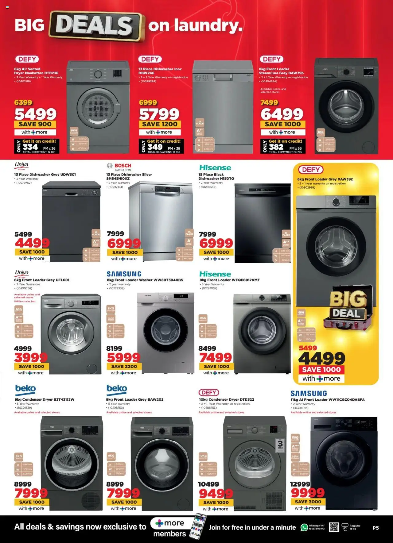 HiFi Corp Specials │ valid from 06.08.2025 | Page: 5 | Products: Dryer, Dishwasher