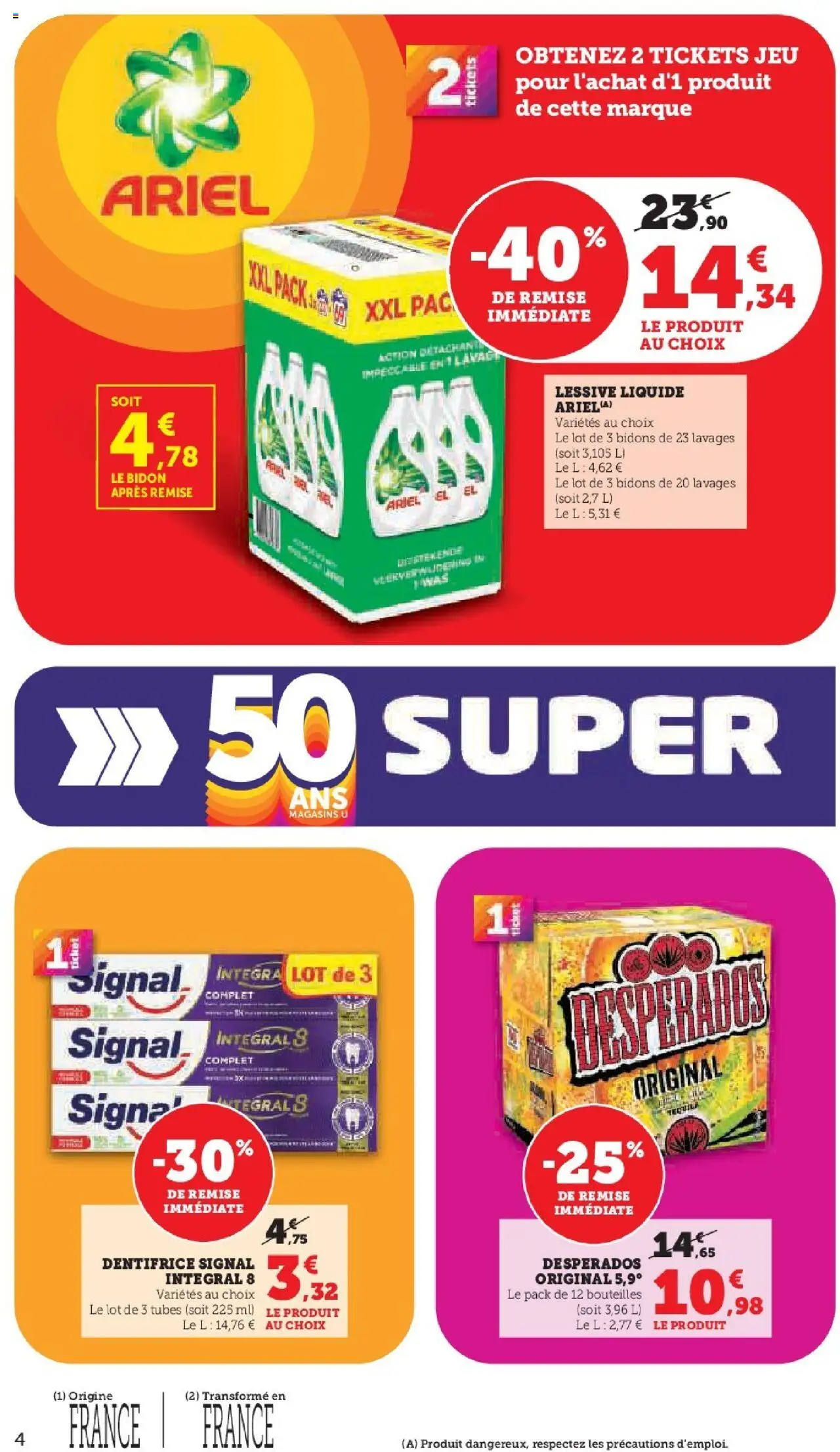 {H1} | Page: 4 | Produits: Desperados, Ariel, Dentifrice, Tequila