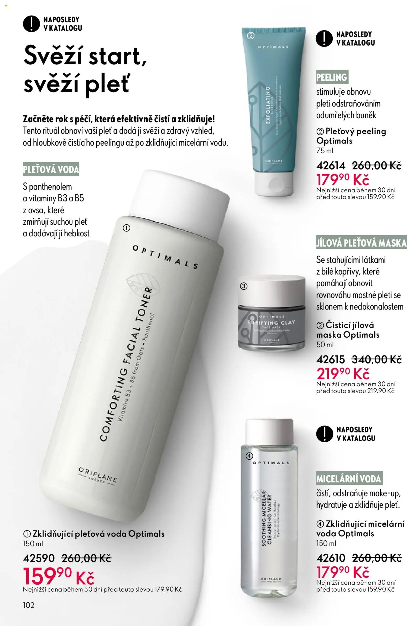 Oriflame katalog č.01/2026 od 30.12.2025 | Strana: 102 | Produkty: Pleťová maska, Voda, Maska, Peeling