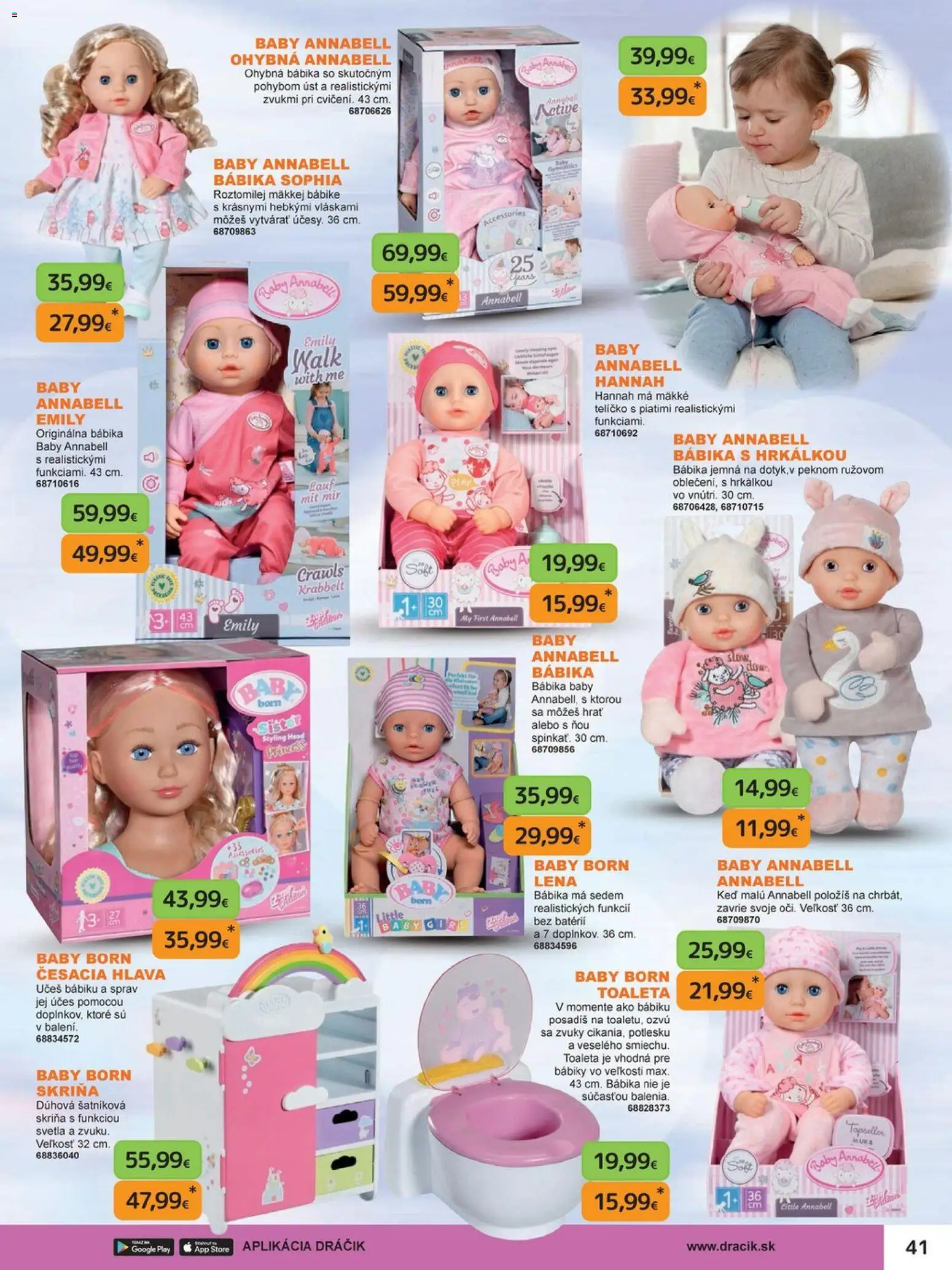 Nové Dráčik akcie – leták je platný od 03.10.2025 | Strana: 47 | Produkty: Skriňa, Baby Born, Svetlá