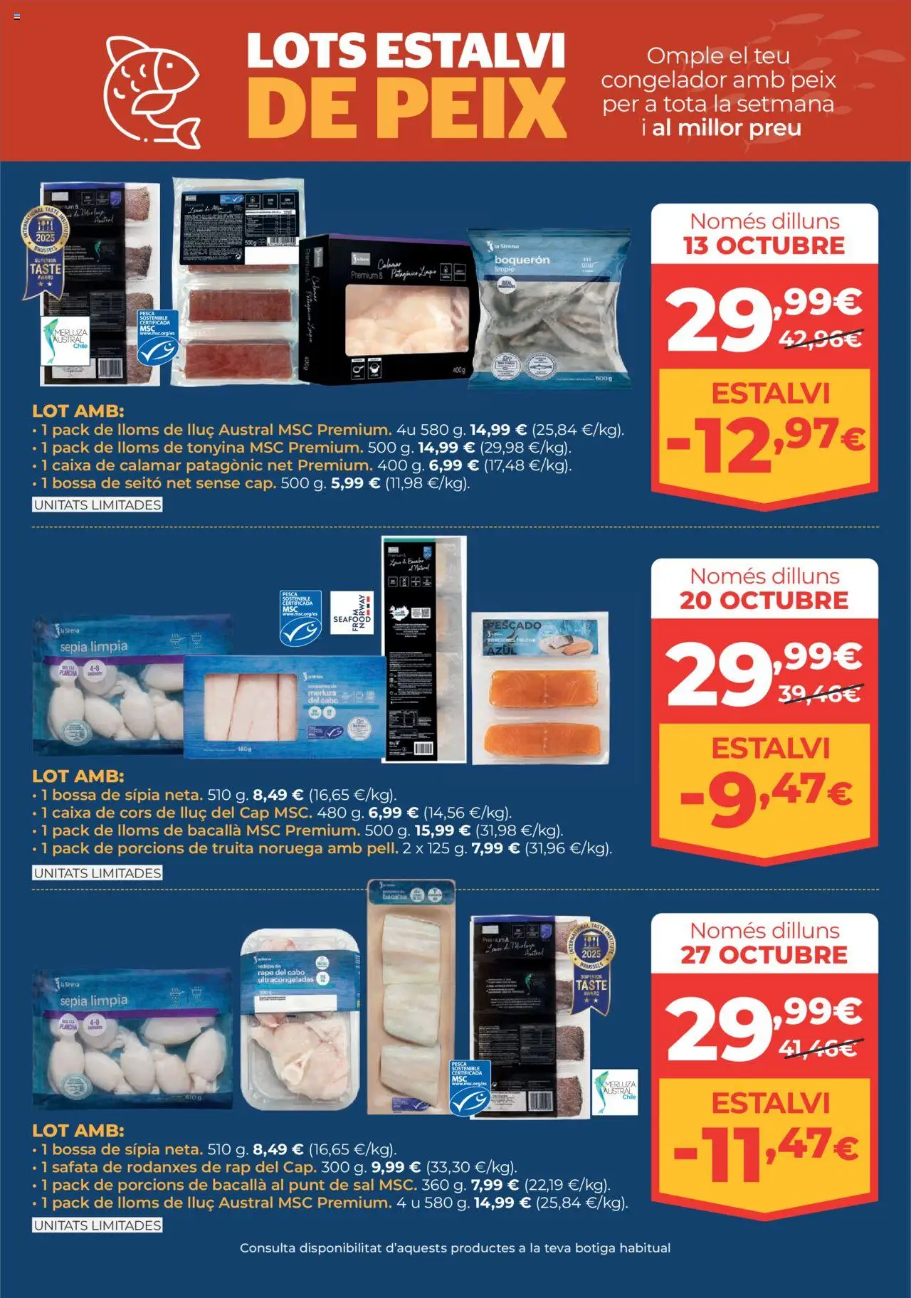 La Sirena - Cataluña │ válido desde el 09.10.2025 | Página: 8 | Productos: Pescado, Congelador