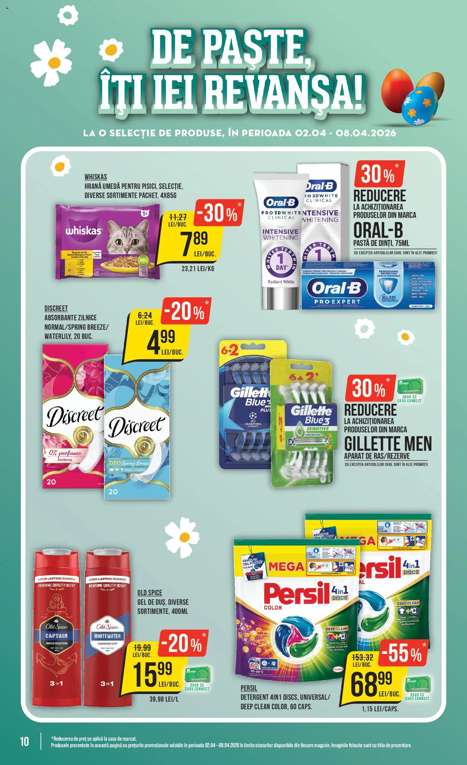 Noul catalog Mega Image – valabil de la 02.04.2026 | Pagină: 10 | Produse: Kısırlaştırılmış Kedi Maması, Pomelo, Detergent, Absorbante