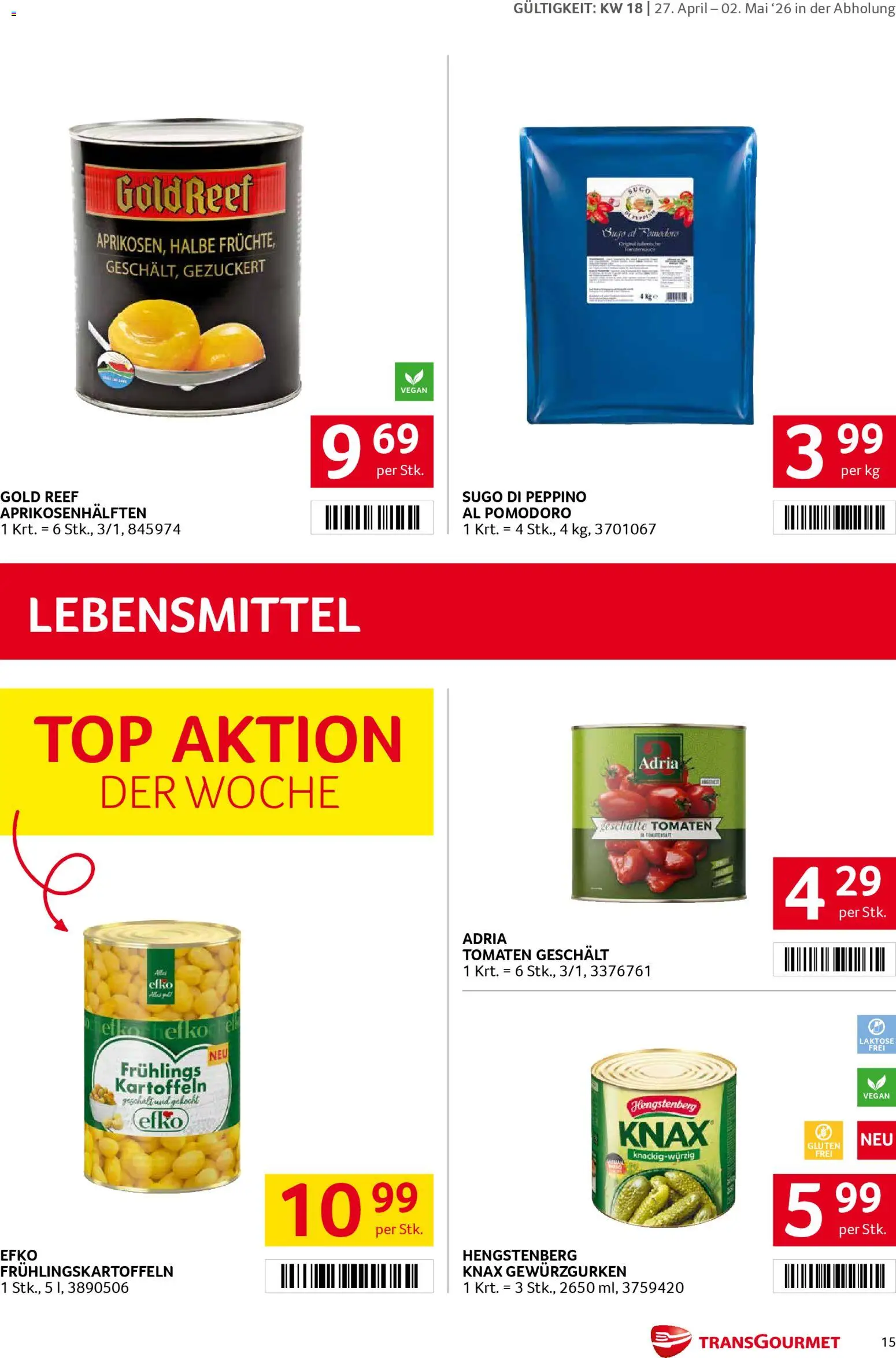 Transgourmet Flugblatt gültig ab 27.04.2026 | Seite: 14 | Produkte: Kartoffeln, Libacomb, Tomaten