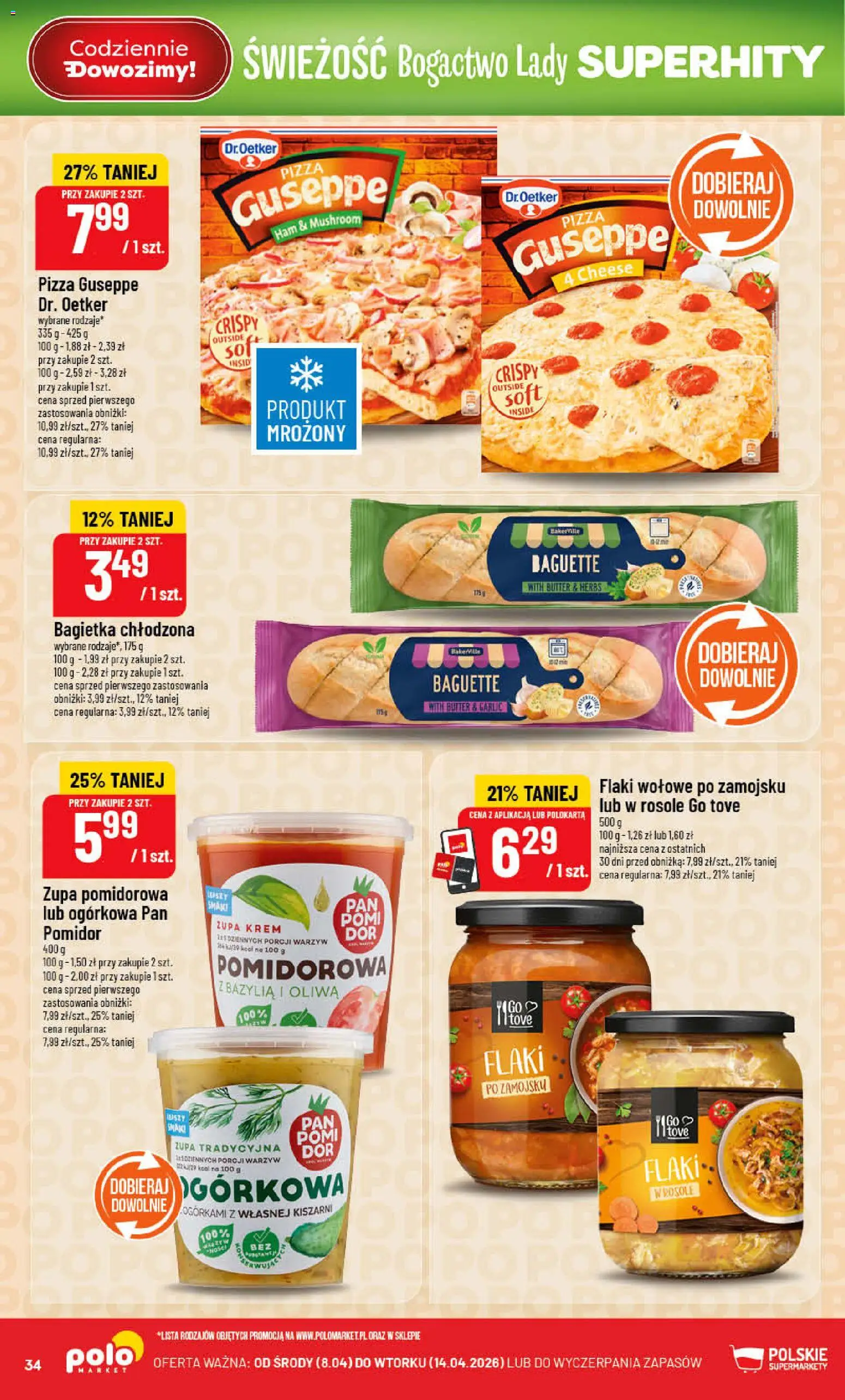 POLOmarket gazetka od 08.04.2026 | Strona: 34 | Produkty: Bazylia, Bagietka, Zupa, Krem