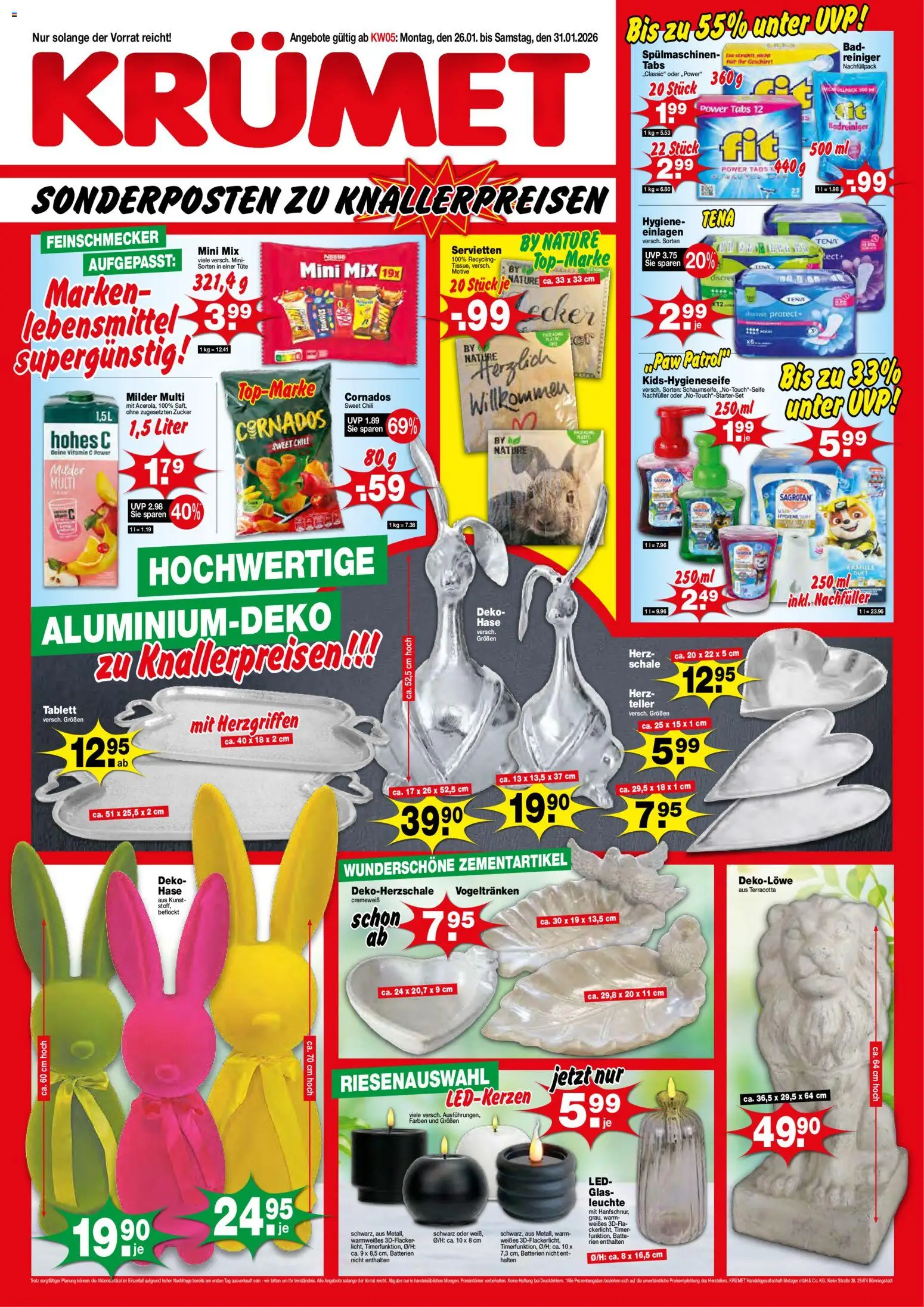 KRÜMET Prospekt – gültig ab 26.01.2026 | Seite: 1 | Produkte: Batterien, Bad, Zucker, Chili