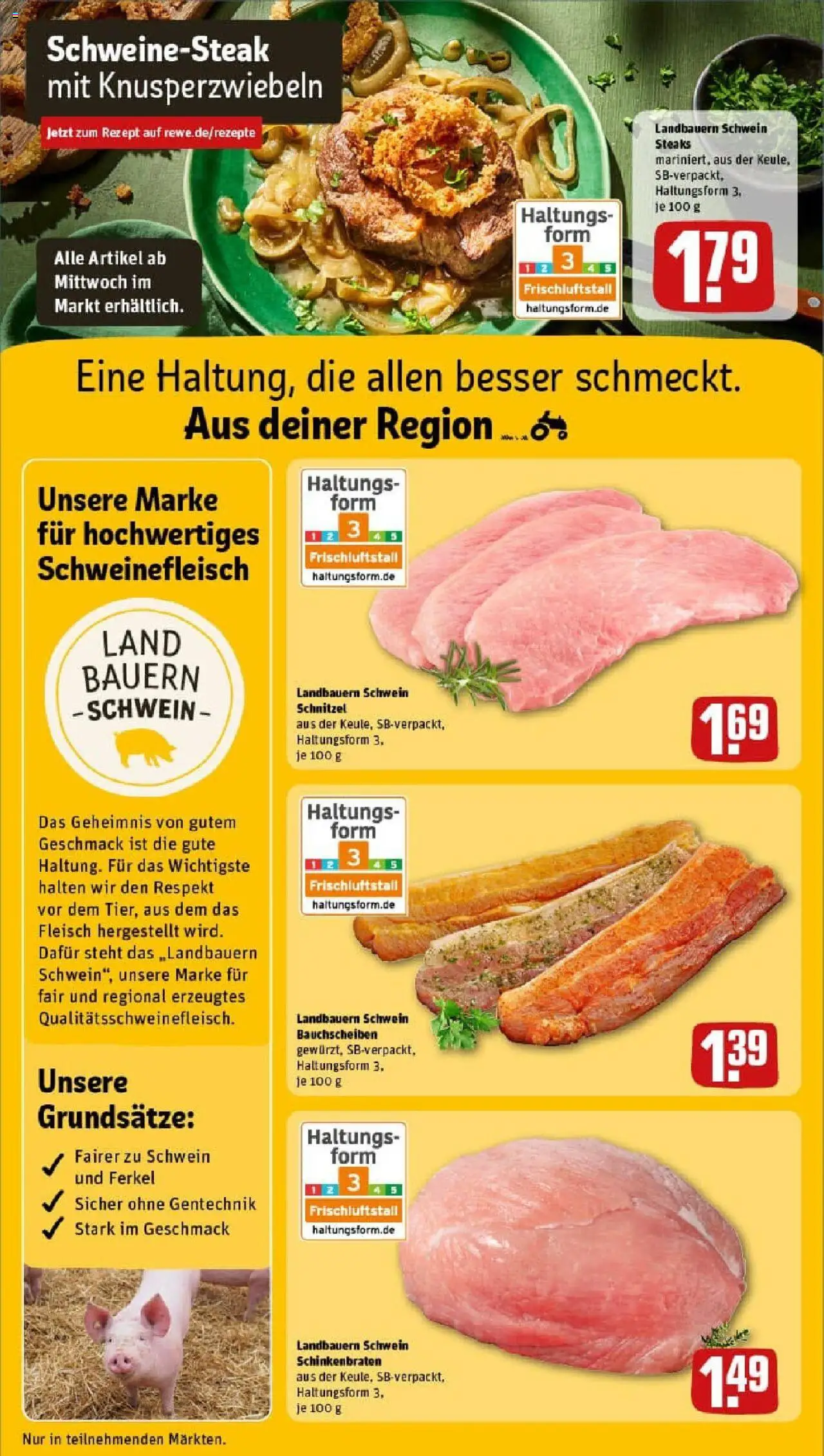 Rewe prospekt Gundelfingen	 - gültig ab dem 27.07.2025 | Seite: 16 | Produkte: Schnitzel, Schweinefleisch, Steak, Fleisch
