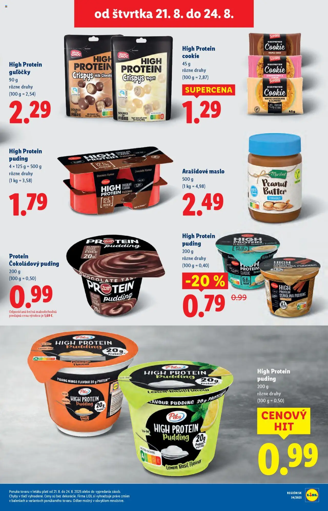 Lidl leták │ platný od 18.08.2025 | Strana: 75 | Produkty: Maslo, Protein, Puding, Mango