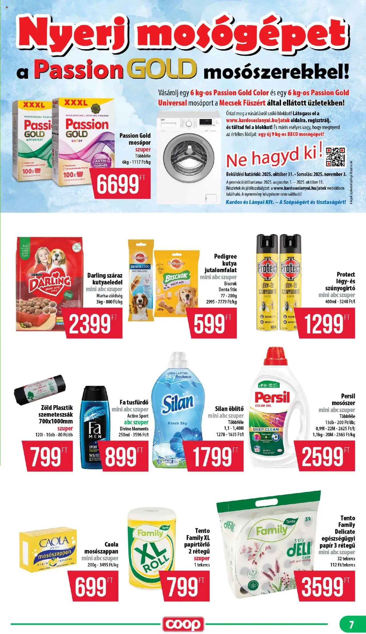 COOP akciós ujság - amely érvényes a következő dátumtól: 14.08.2025 | Oldal: 7 | Termékek: Szőlő, Persil, Papírtörlő, Tusfürdő