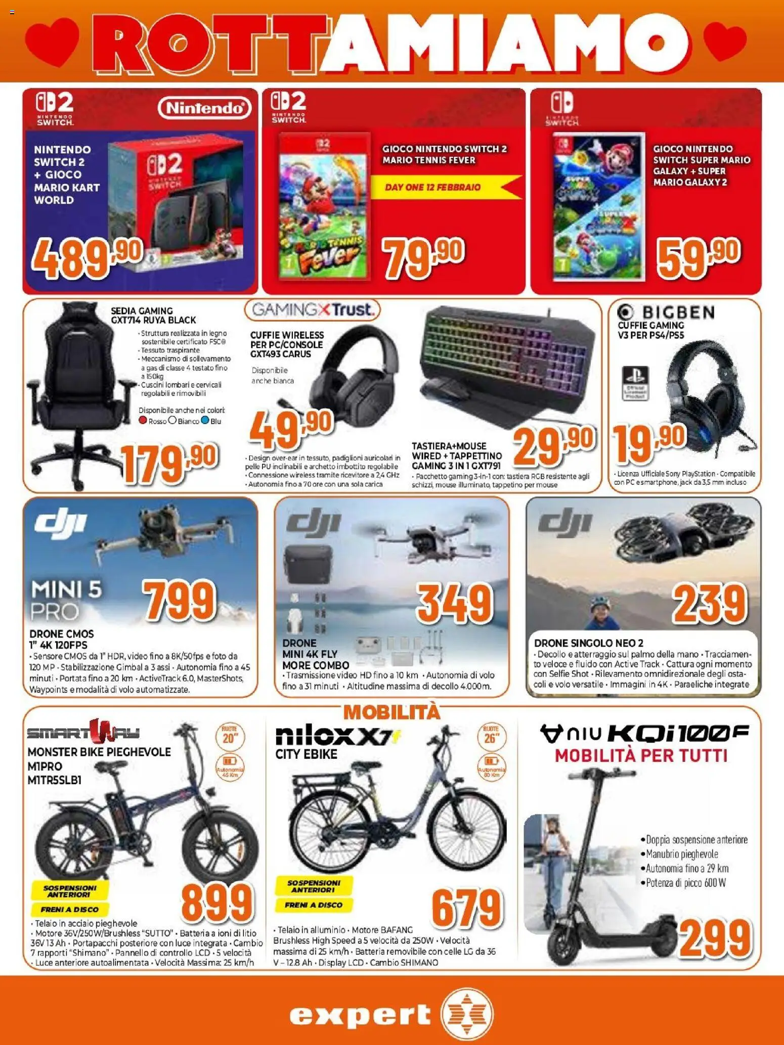 Volantino Expert del 12.02.2026 | Pagina: 5 | Prodotti: Drone, Tastiera, Disco, Alluminio