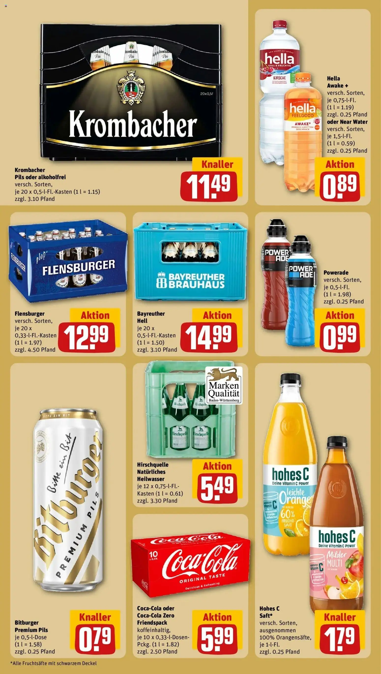 Rewe Prospekt Sontheim	 – gültig ab 02.03.2026 | Seite: 20 | Produkte: Flensburger, Hella, Powerade, Krombacher