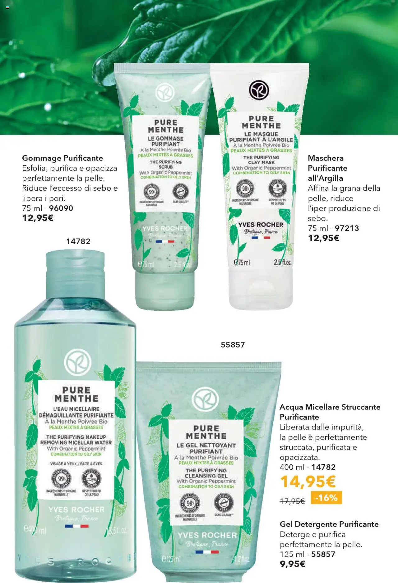 Volantino Yves Rocher del 31.07.2025 | Pagina: 32 | Prodotti: Detergente, Scrub, Acqua, The