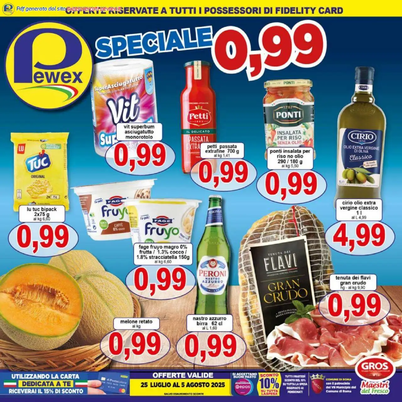 Volantino Pewex del 25.07.2025 | Pagina: 1 | Prodotti: Caffè, Tè, Cocco, Olio extra vergine