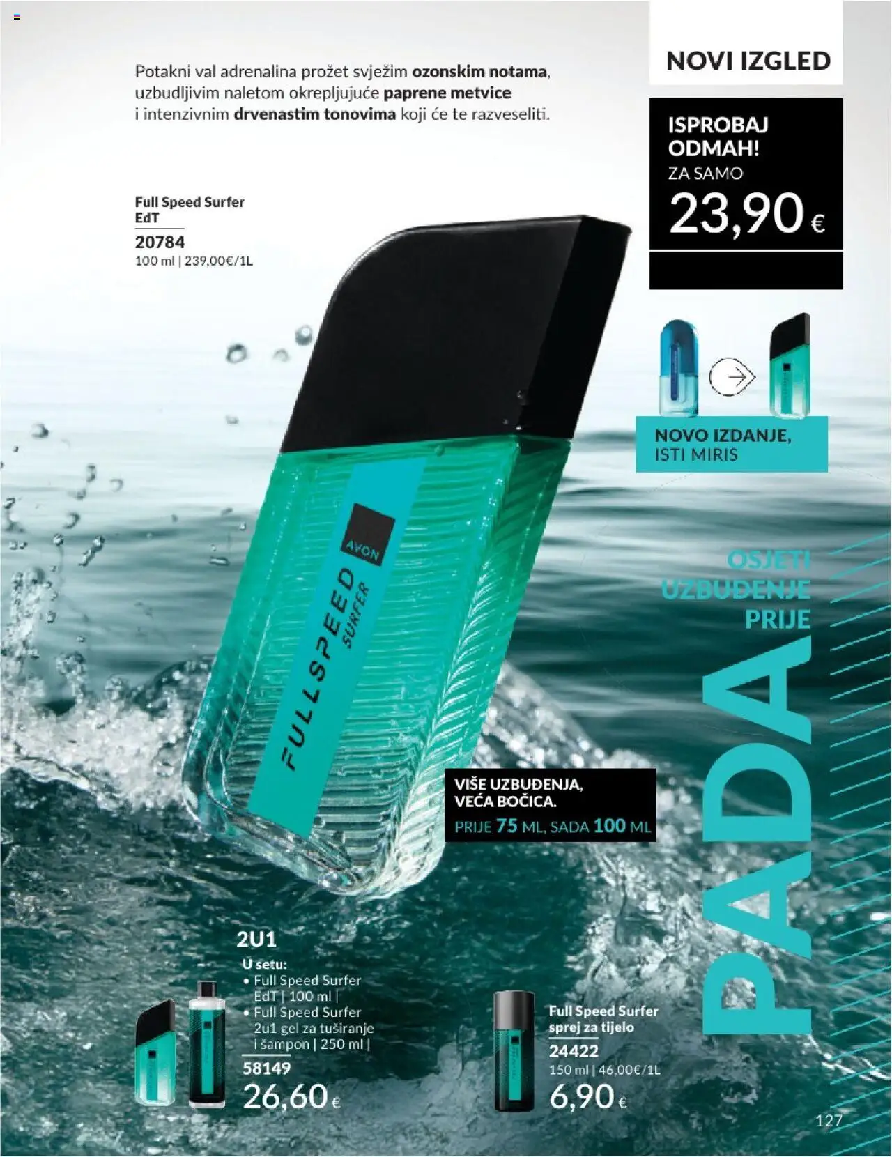 Avon katalog | vrijedi od 31.05.2025 | Stranica: 127 | Proizvodi: Sprej za tijelo, Miris, Šampon, Gel za tuširanje