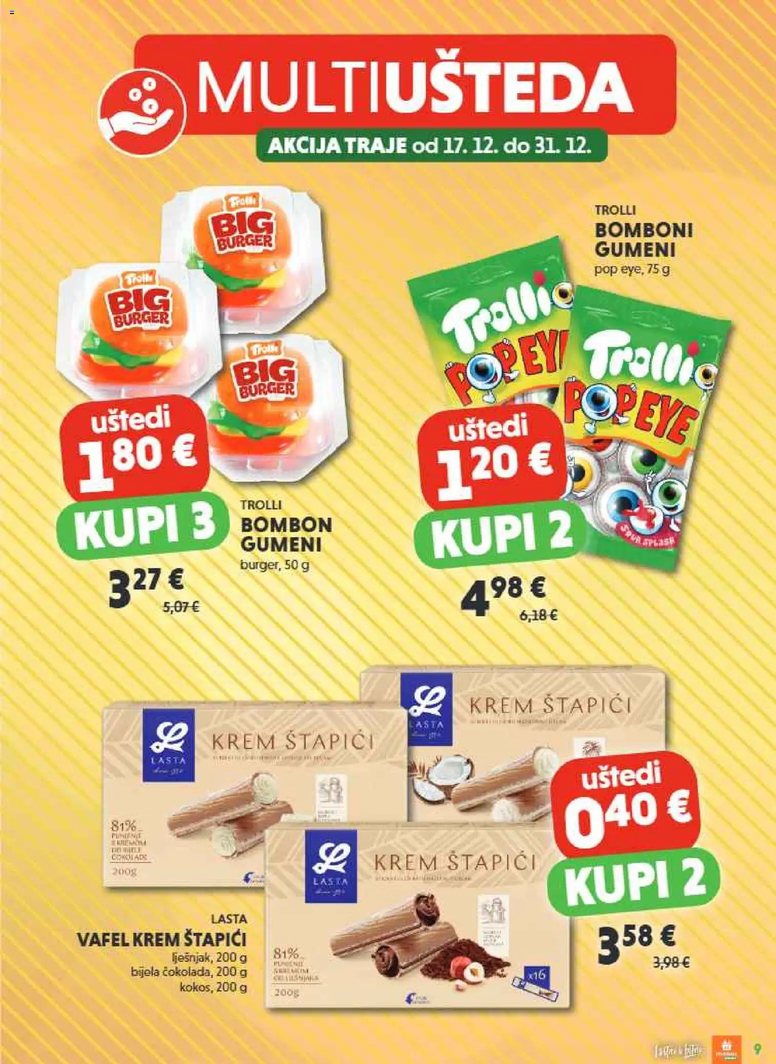 Studenac katalog | vrijedi od 17.12.2025 | Stranica: 9 | Proizvodi: Bomboni, Štapići