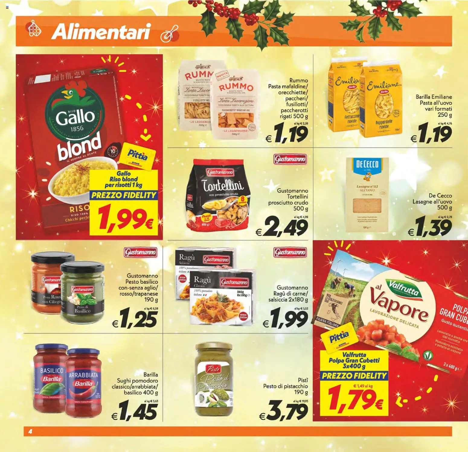 Volantino SuperConveniente del 05.12.2025 | Pagina: 4 | Prodotti: Riso, Prosciutto, Pasta, Fettuccine