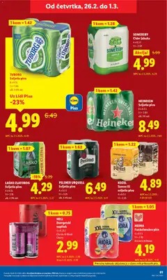 KOZEL, Tamno ili svijetlo pivo, 4 x 0.5 l - Pregled kataloga iz trgovine Lidl, vrijedi od 19.02.2026 | Stranica: 61