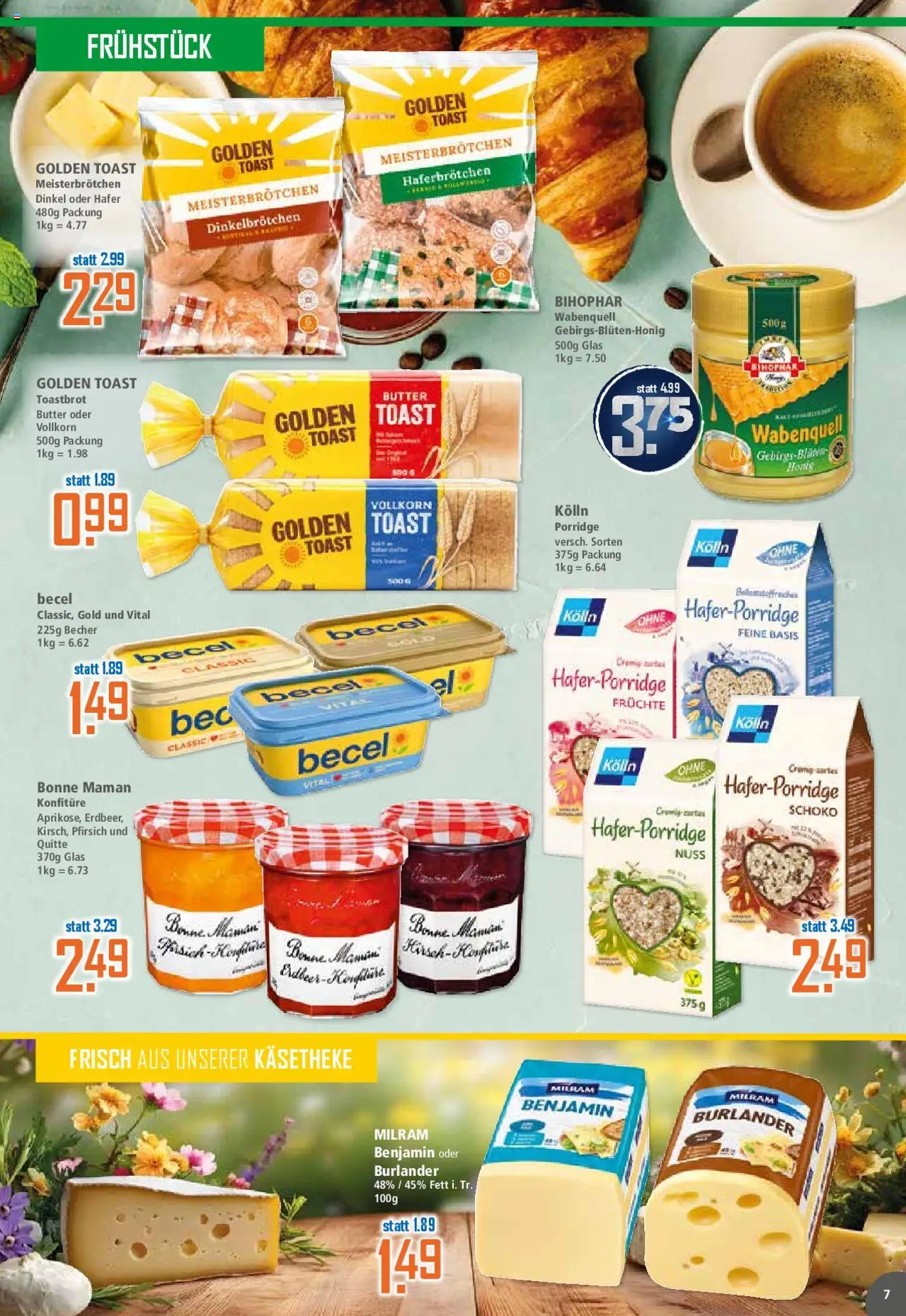 Klaas & Kock Prospekt 	 - gültig ab dem 21.07.2025 | Seite: 7 | Produkte: Toastbrot, Milram, Pfirsich, Bonne maman