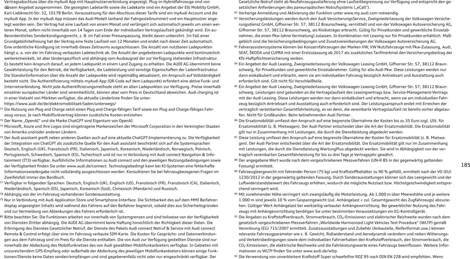 Audi A5 – gültig ab 28.10.2025 | Seite: 185 | Produkte: Navigation