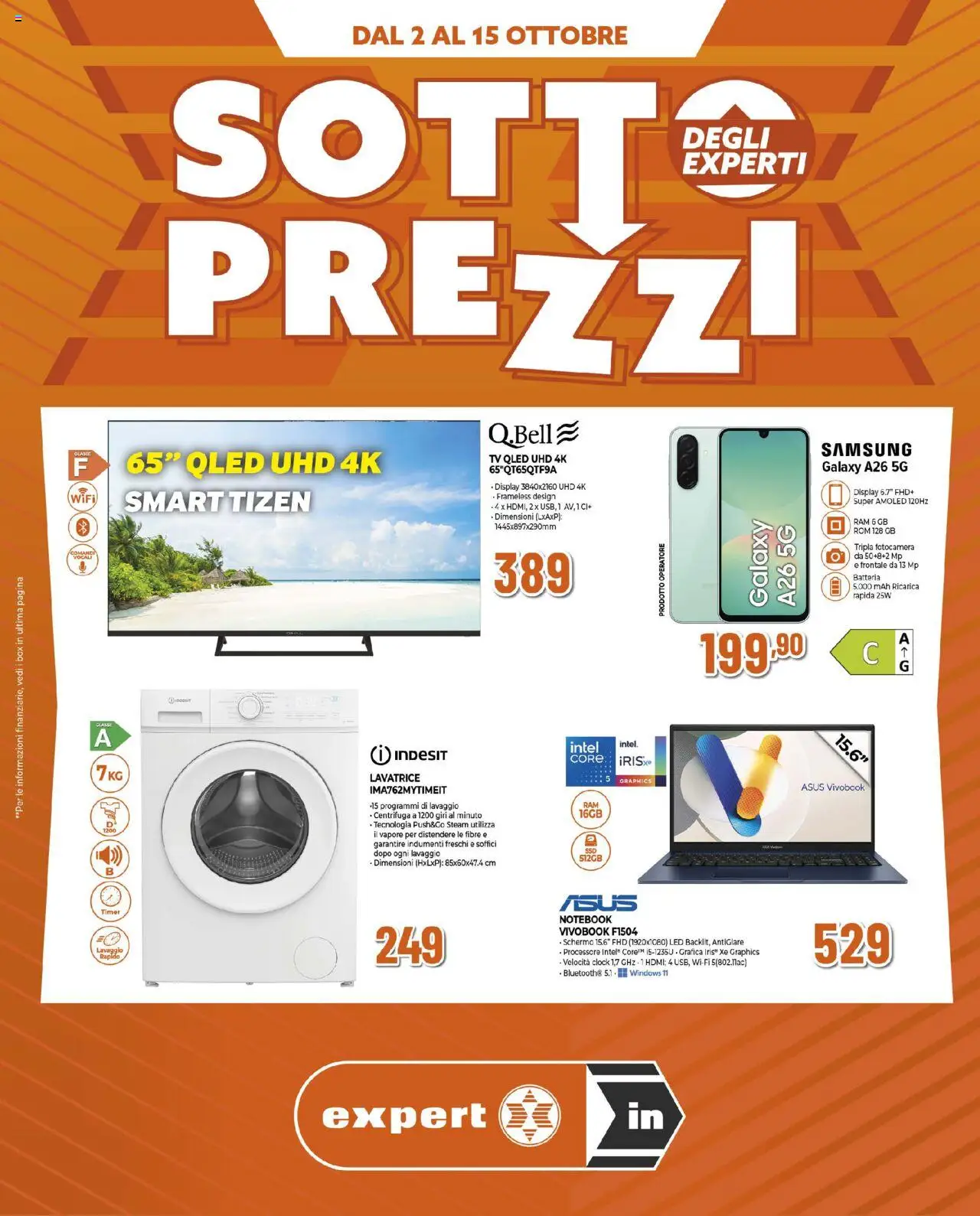 Volantino Ipercoop del 02.10.2025 | Pagina: 1 | Prodotti: Notebook, Centrifuga, Batteria, Samsung