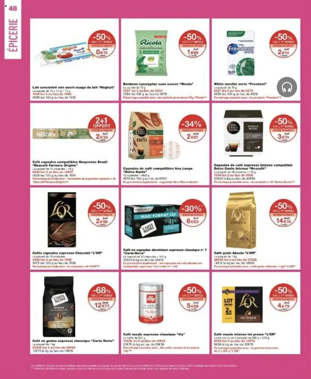  | Page: 48 | Produits: Menthe, Lait concentré, Lait, Café
