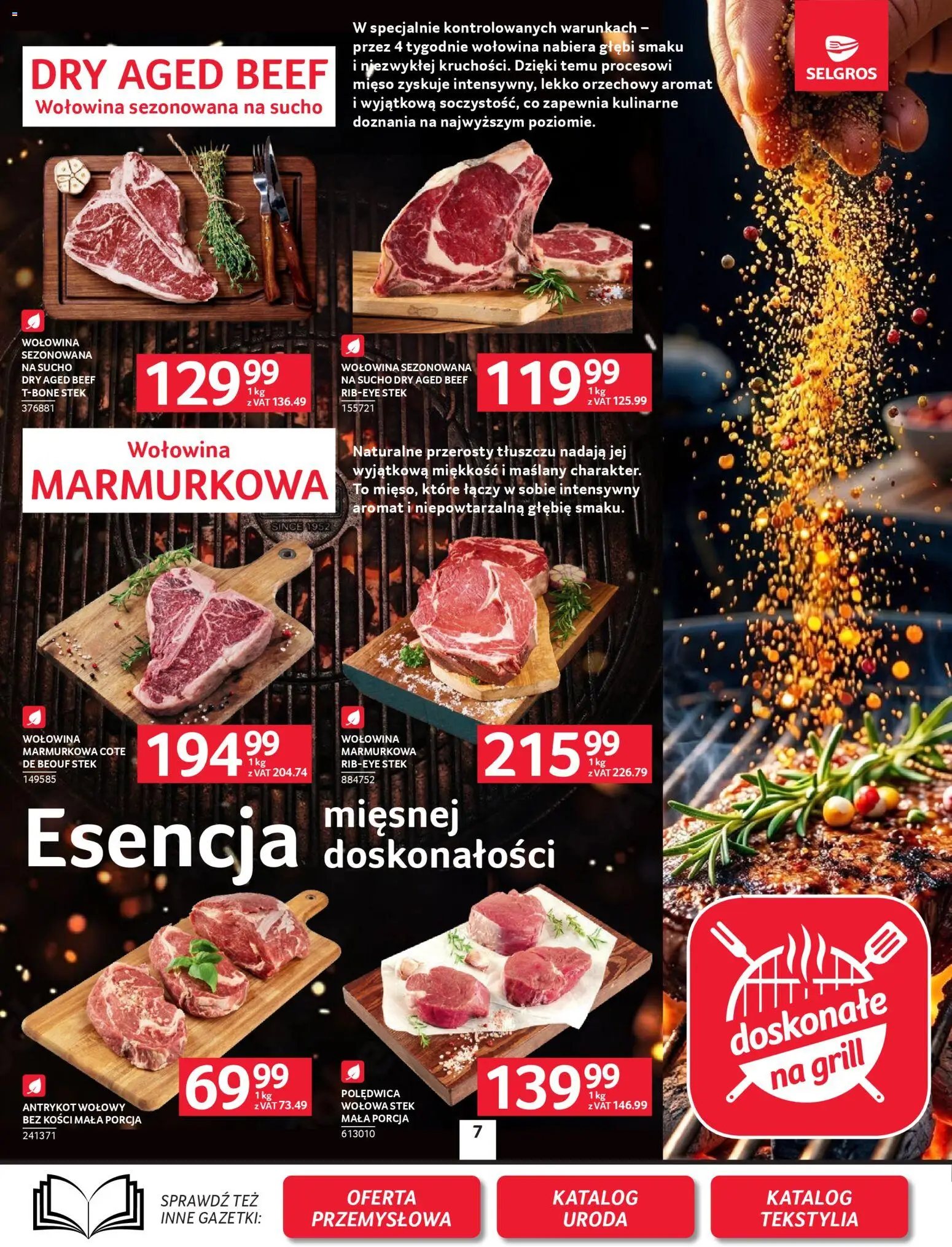 Selgros cash&carry gazetka od 23.04.2026 | Strona: 7 | Produkty: Mięso, Grill, Antrykot wołowy, Tekstylia