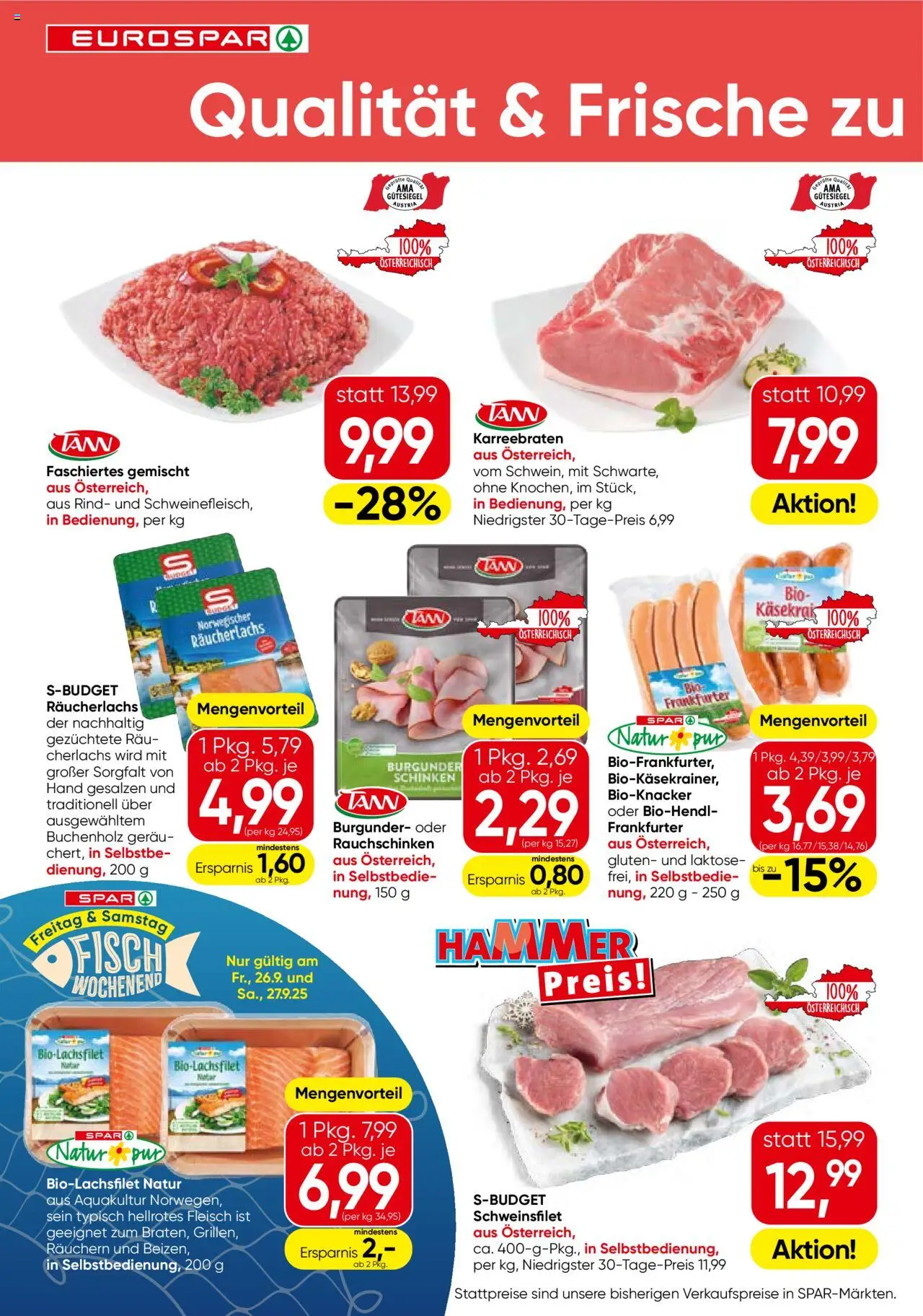Eurospar Flugblatt - Kärnten gültig ab 25.09.2025 | Seite: 2 | Produkte: Schinken, Fisch