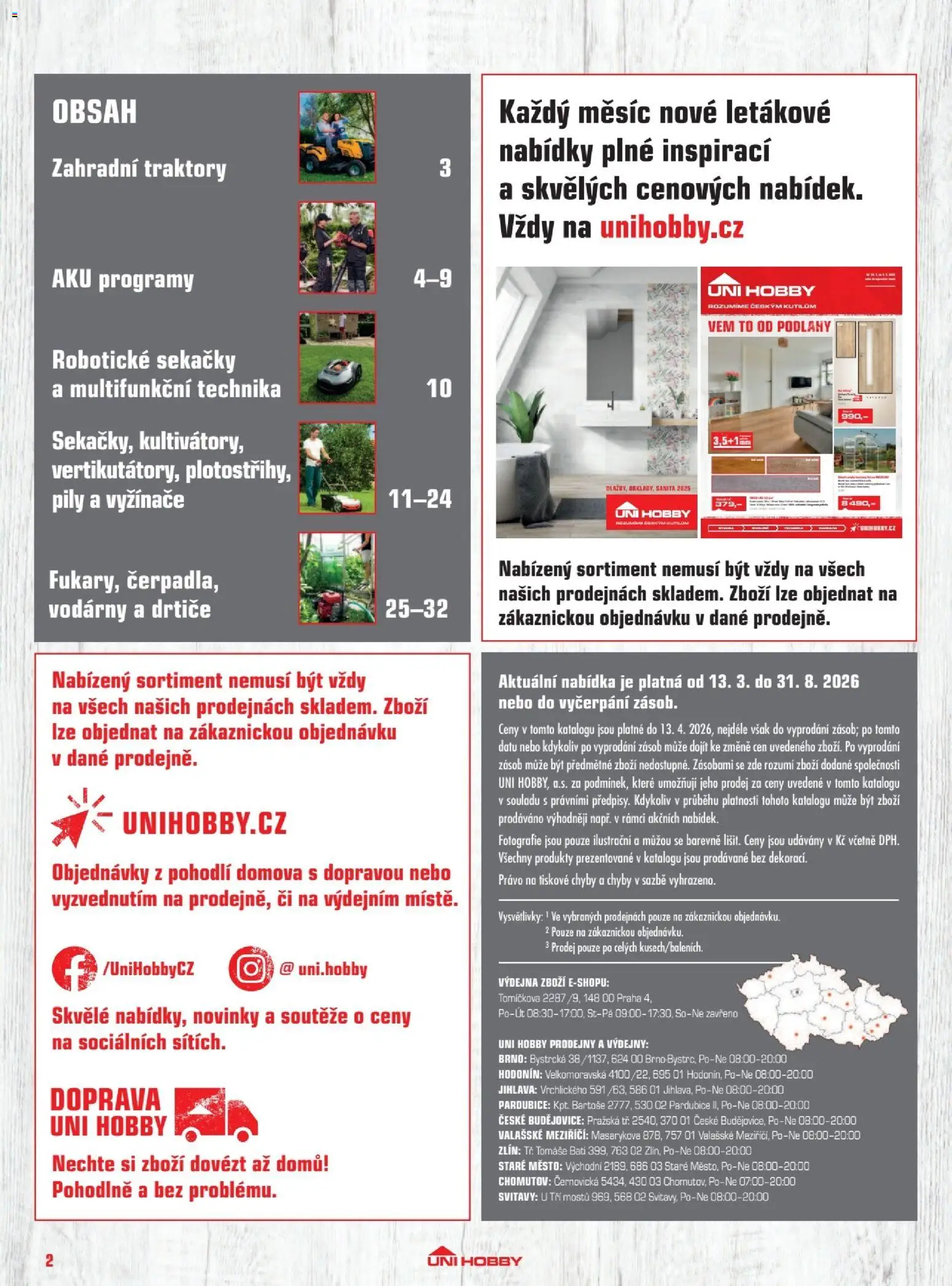 Uni Hobby katalog - Zahradní technika 2026 od 13.03.2026 | Strana: 2