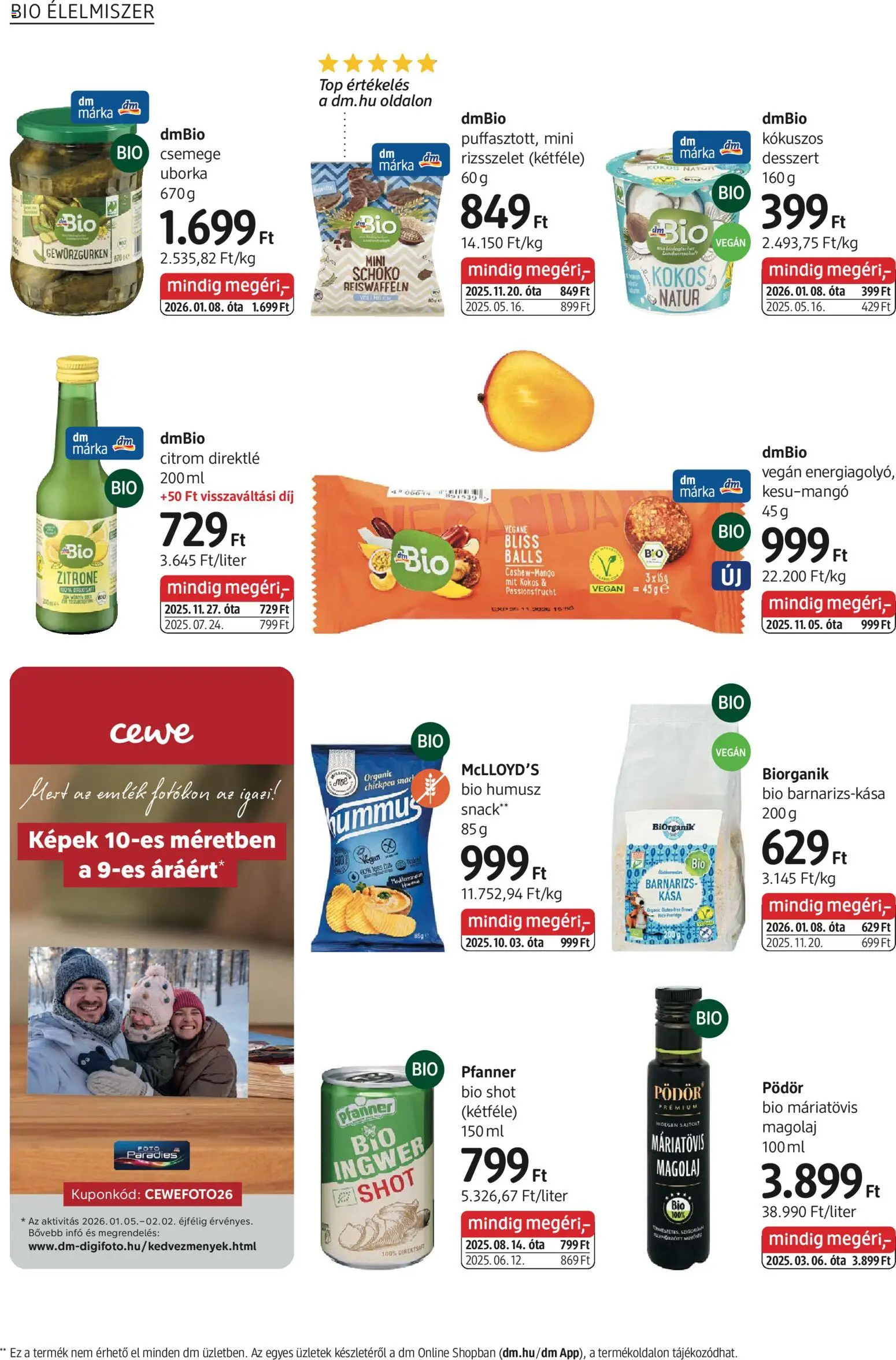 DM Drogerie Markt akciós ujság - amely érvényes a következő dátumtól: 08.01.2026 | Oldal: 10 | Termékek: Csemege uborka, Vegán, Uborka, Citrom