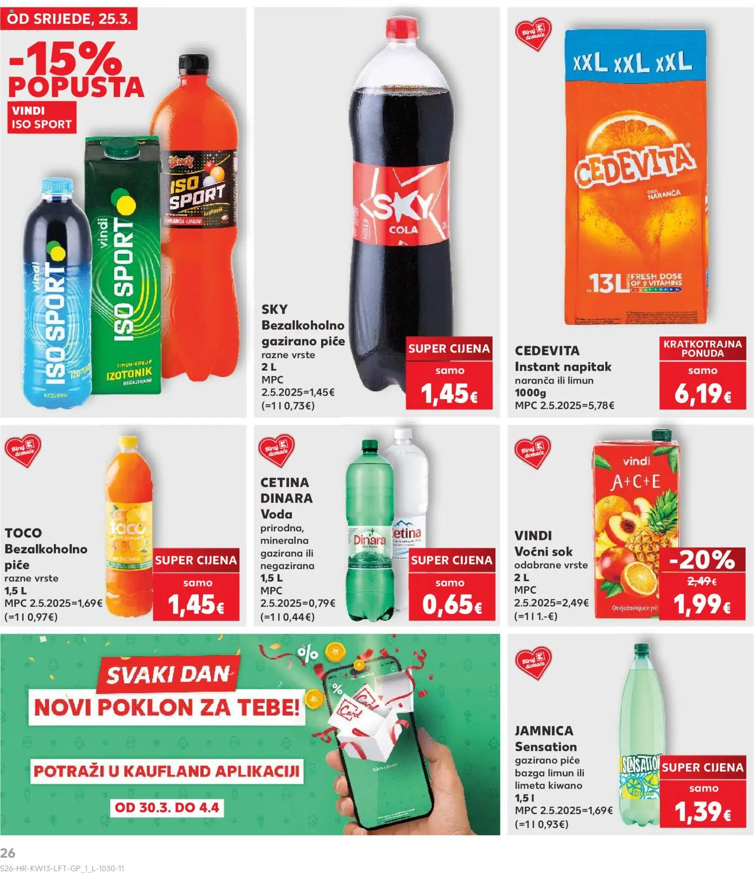 Kaufland katalog | vrijedi od 25.03.2026 | Stranica: 26 | Proizvodi: Sok, Limun, Cedevita, Bazga
