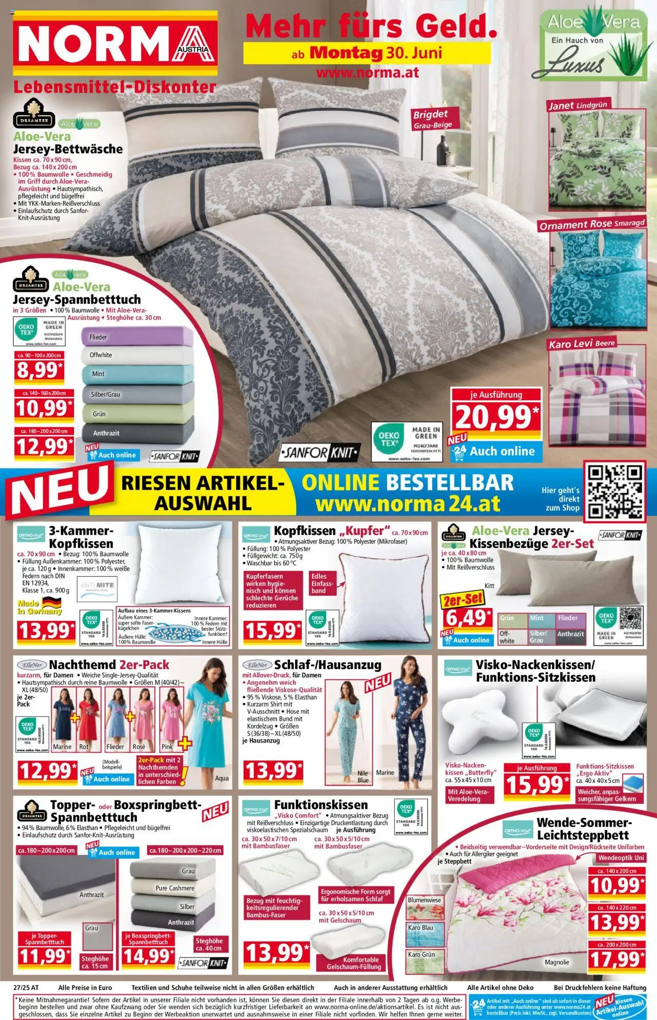 Norma Flugblatt gültig ab 30.06.2025 | Seite: 1 | Produkte: Hülle, Kissen