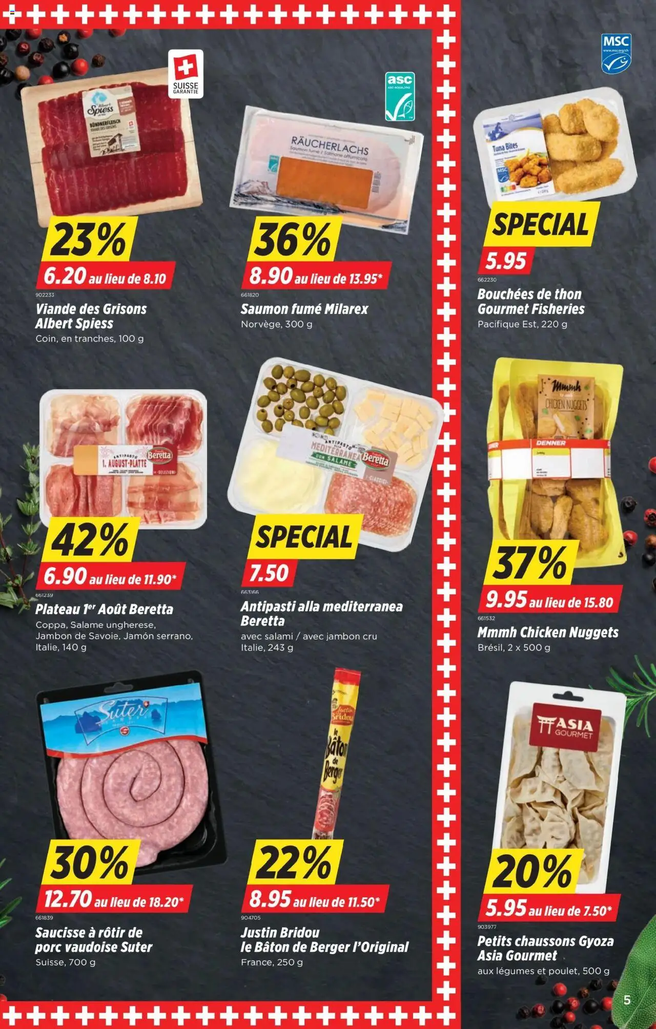 Denner Aktionen FR ab 29.07.2025 | Seite: 5 | Produkte: Räucherlachs, Salami