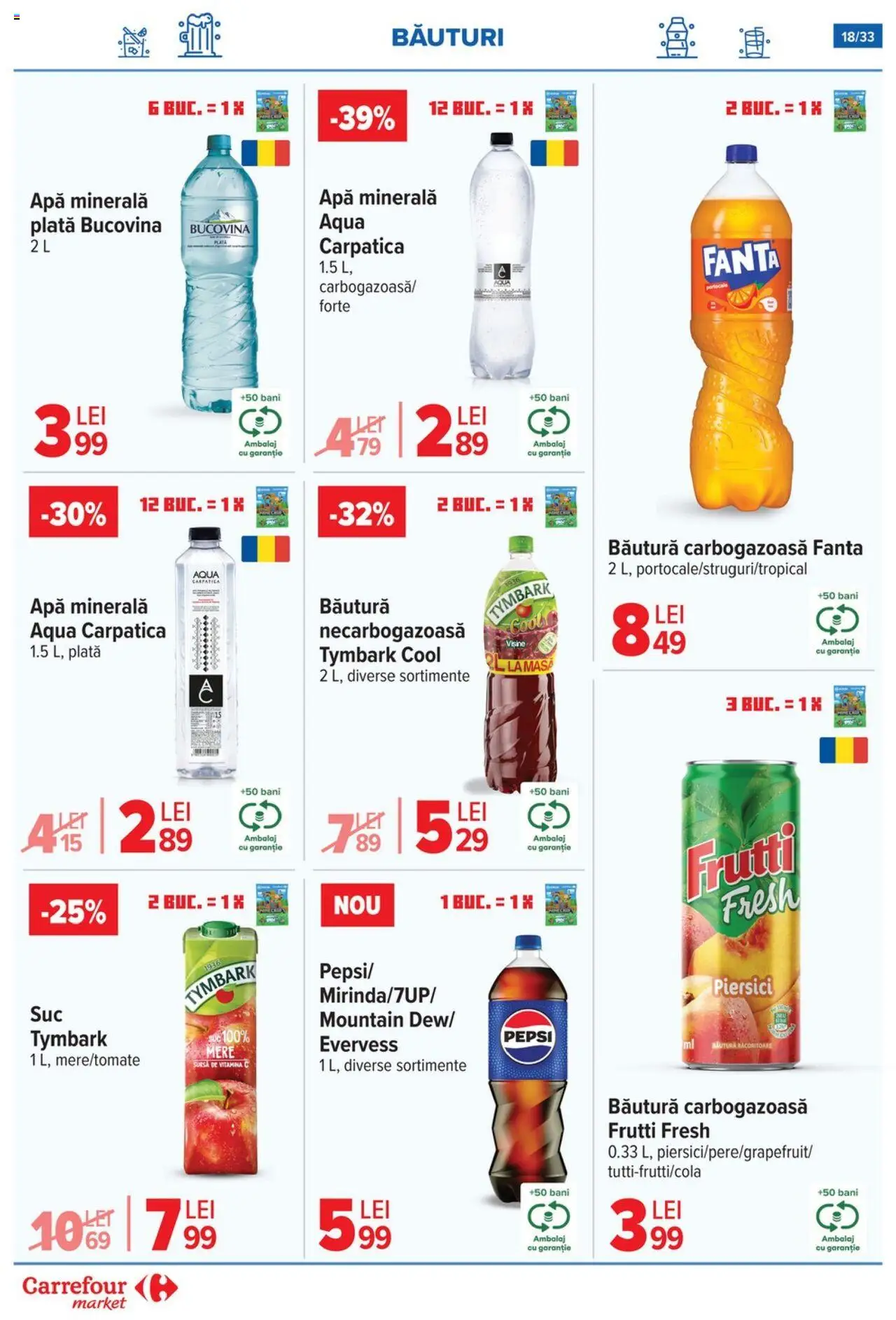 Noul catalog Carrefour – valabil de la 01.10.2025 | Pagină: 19 | Produse: Suc, Mere, Portocale, Apă