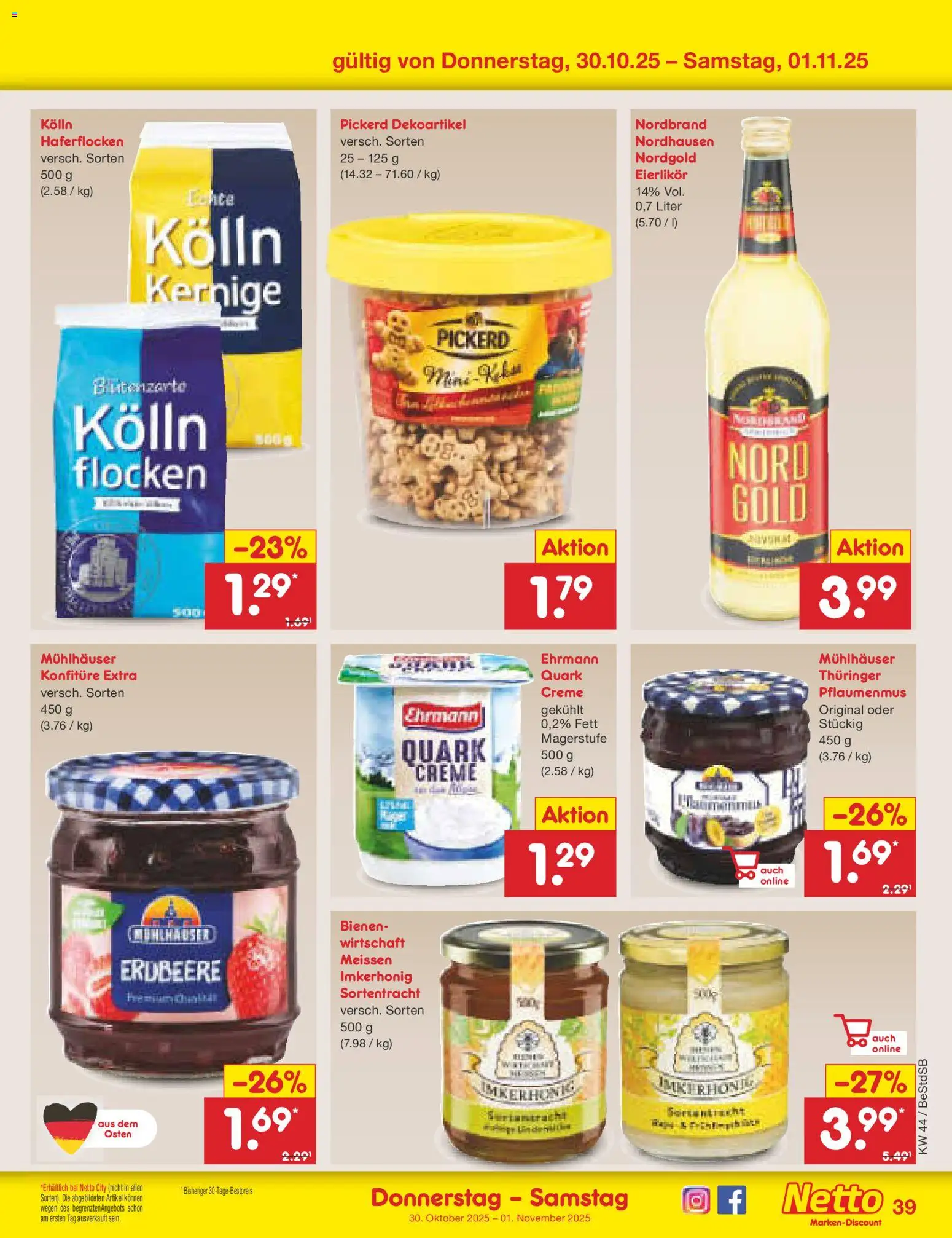 Netto Marken-Discount Prospekt 	 – gültig ab 27.10.2025 | Seite: 43 | Produkte: Kolln, Quark, Creme, Flocken