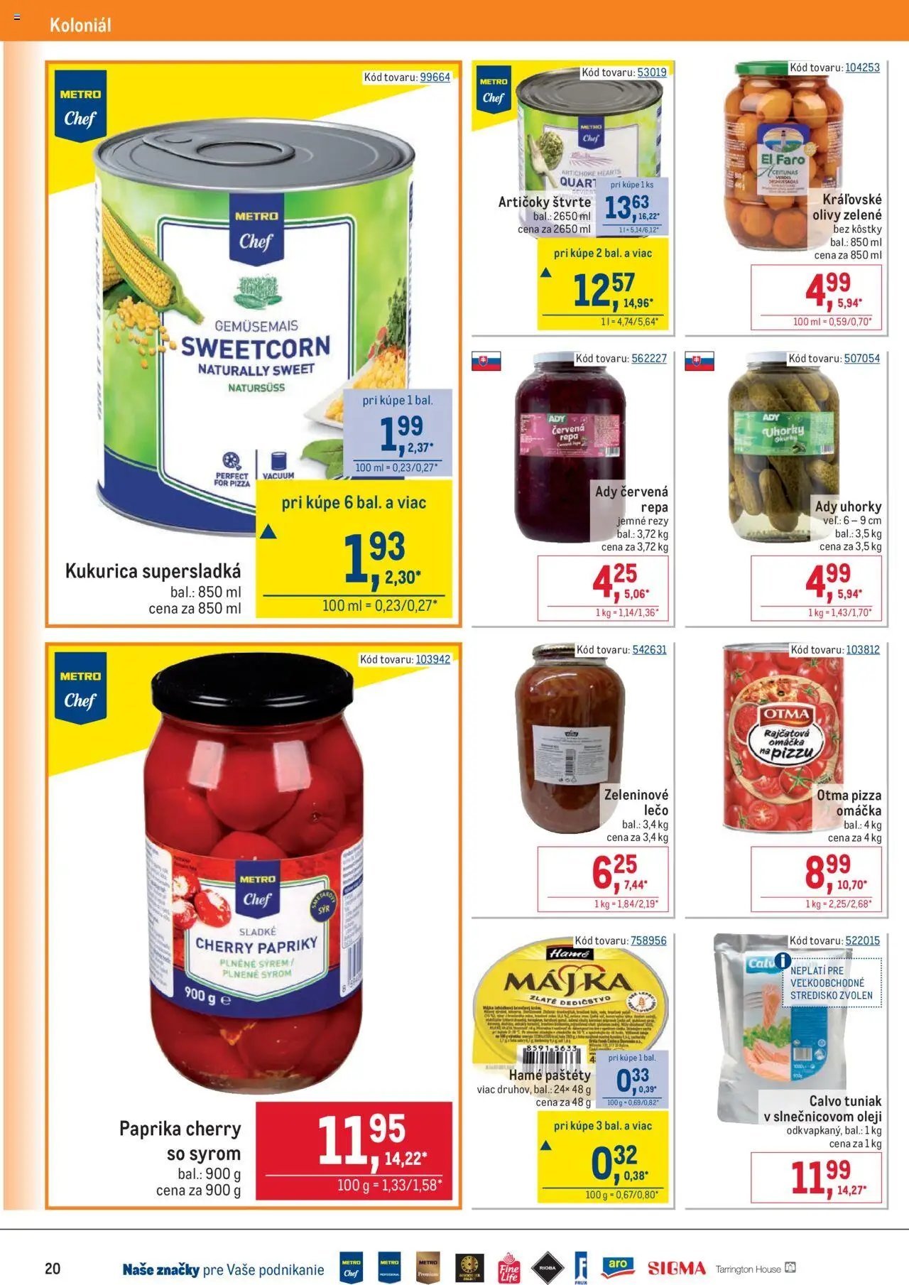 Nové Metro akcie – leták je platný od 08.10.2025 | Strana: 20 | Produkty: Paprika, Červená repa, Artičoky, Uhorky