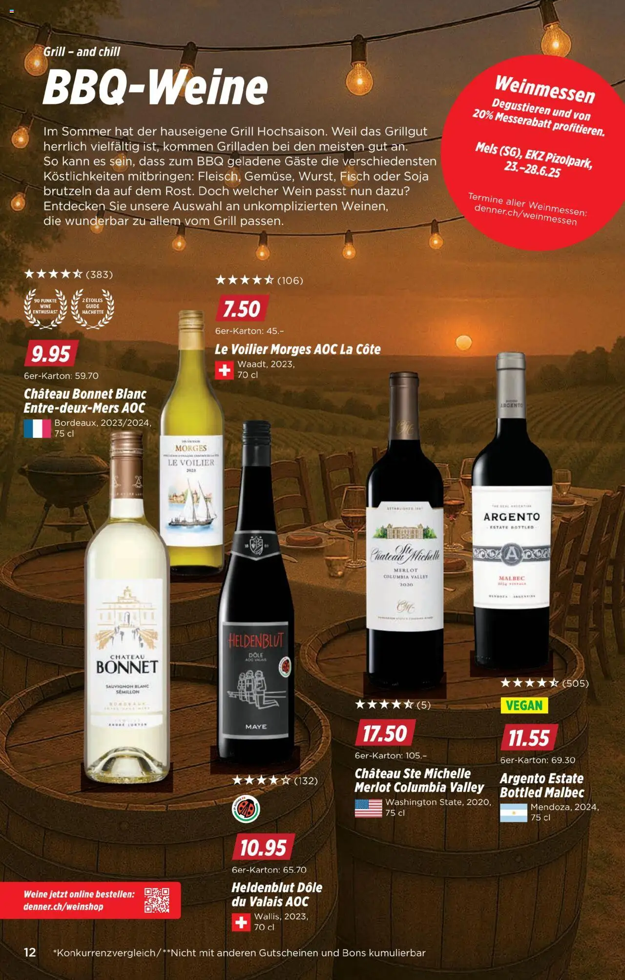 Denner Aktionen ab 17.06.2025 | Seite: 12 | Produkte: Merlot, Wein, Fisch, Grill