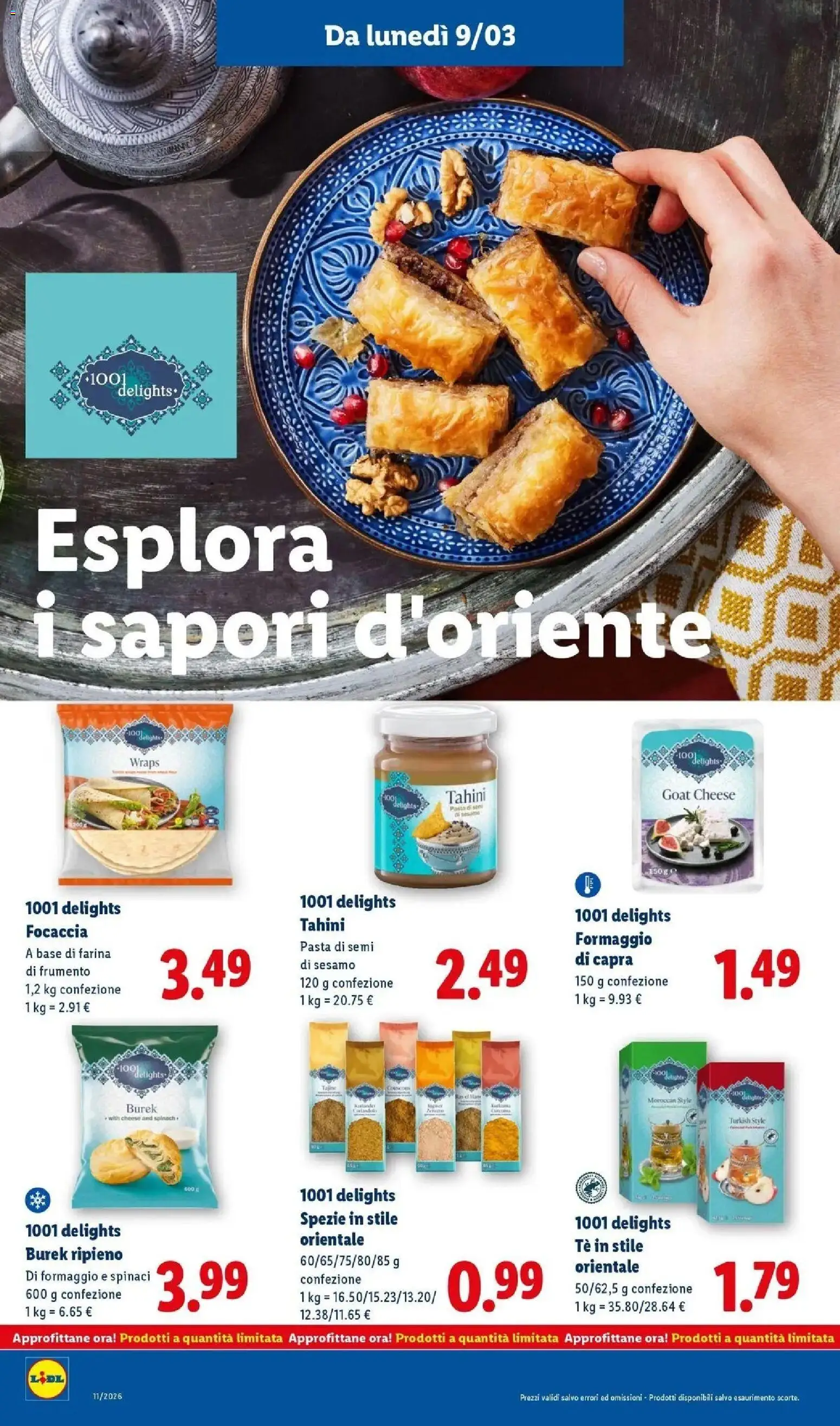 Volantino Lidl del 09.03.2026 | Pagina: 22 | Prodotti: Focaccia, Spezie, Farina, Spinaci