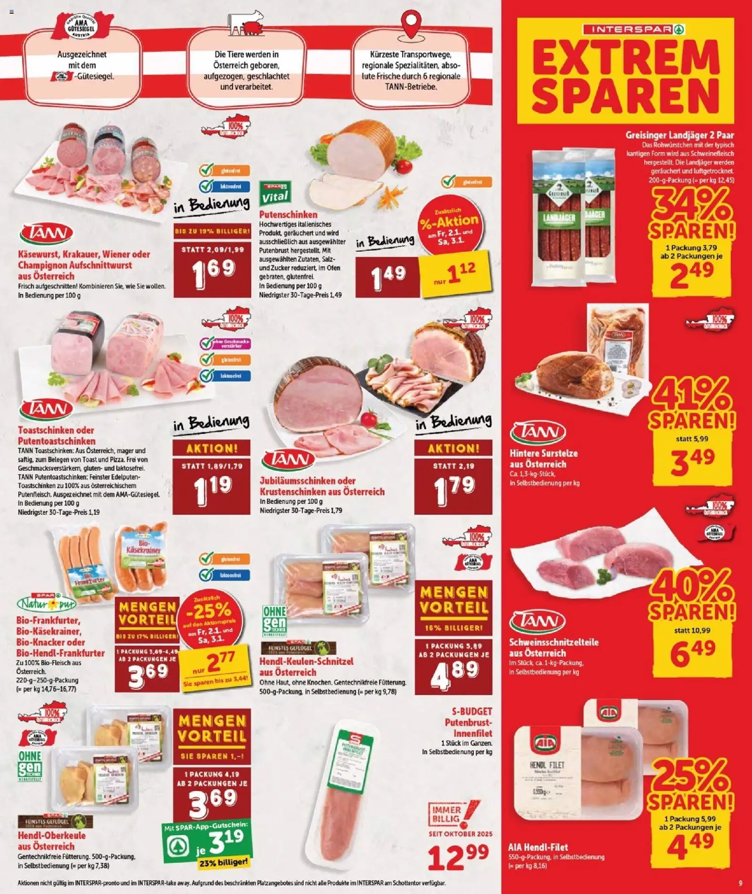 Interspar Flugblatt - Burgenland gültig ab 02.01.2026 | Seite: 9 | Produkte: Salz, Zucker, Ofen, Schweinefleisch