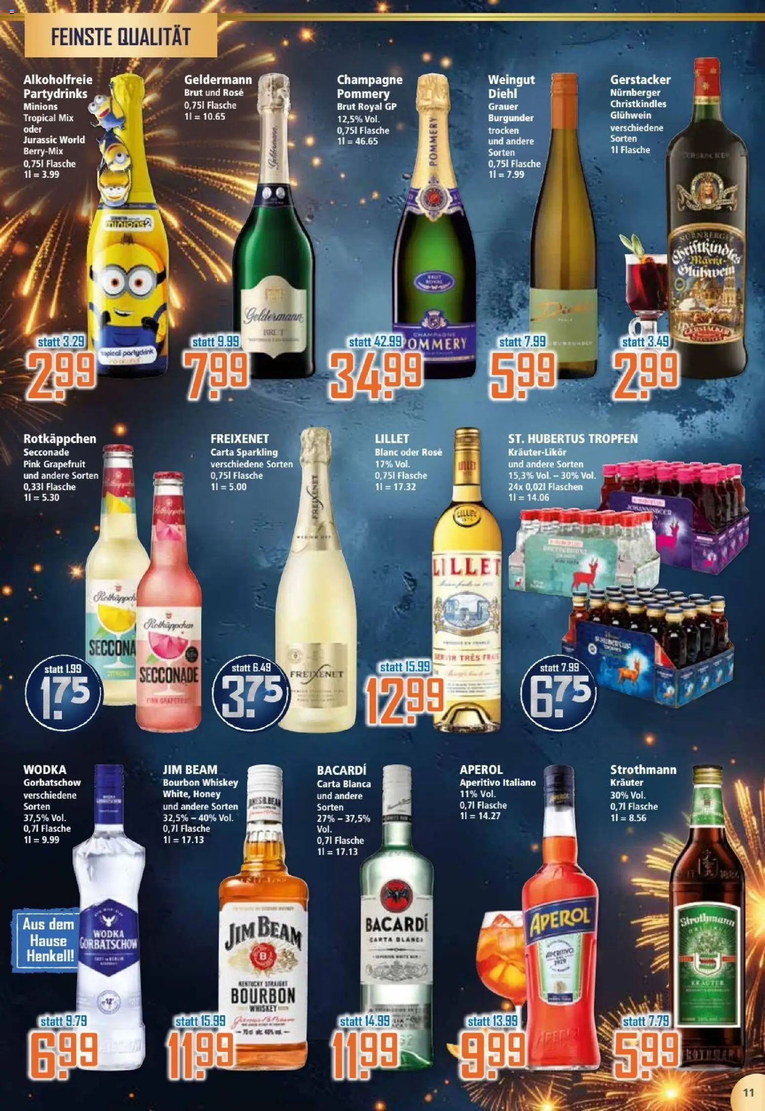 Klaas & Kock Prospekt – gültig ab 29.12.2025 | Seite: 11 | Produkte: Rotkäppchen, Aperol, Bourbon, Wodka
