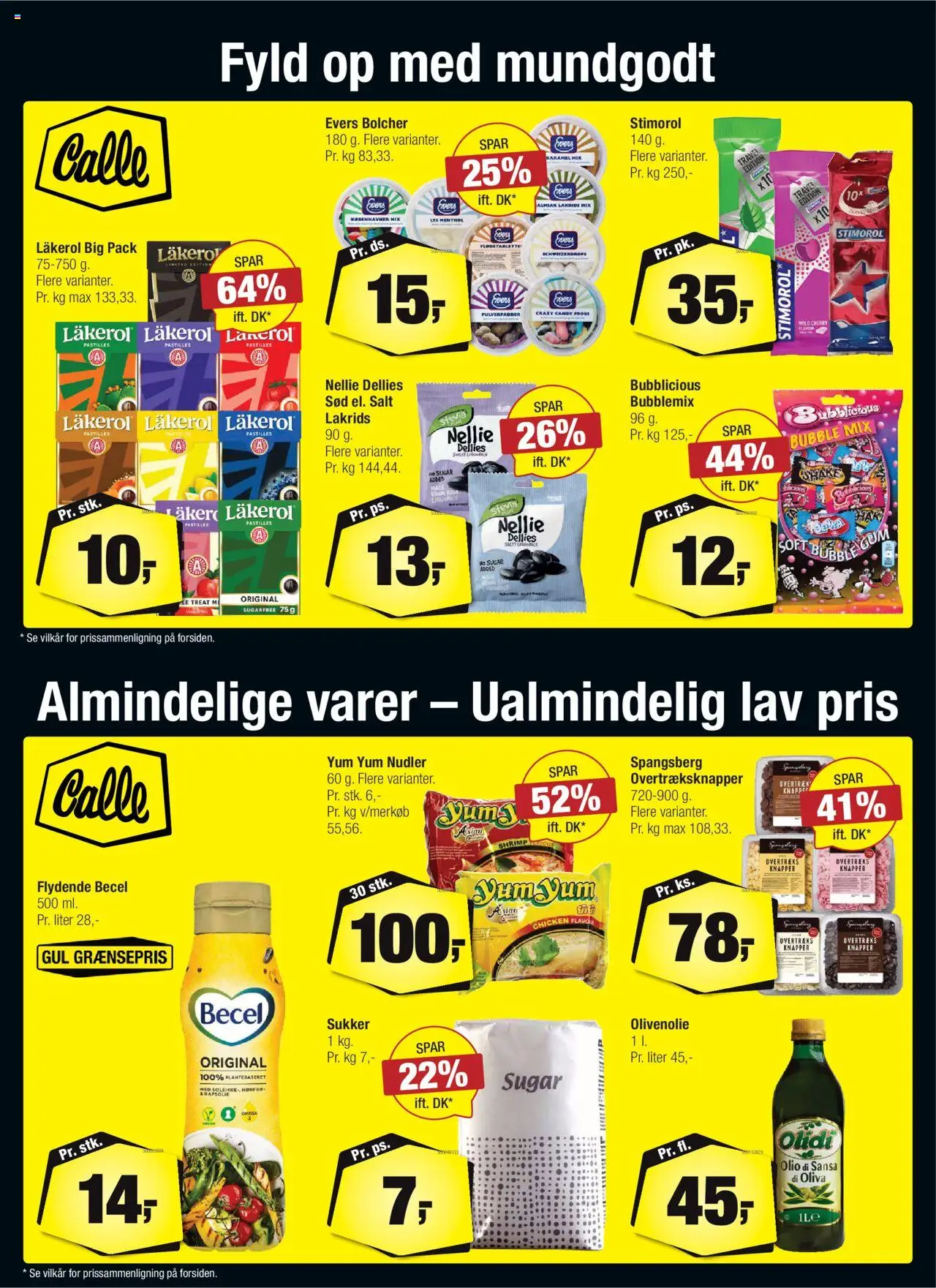 Calle Tilbudsavis gyldig fra 20.08.2025 | Side: 33 | Produkter: Lakrids, Cherry, Sukker, Olivenolie