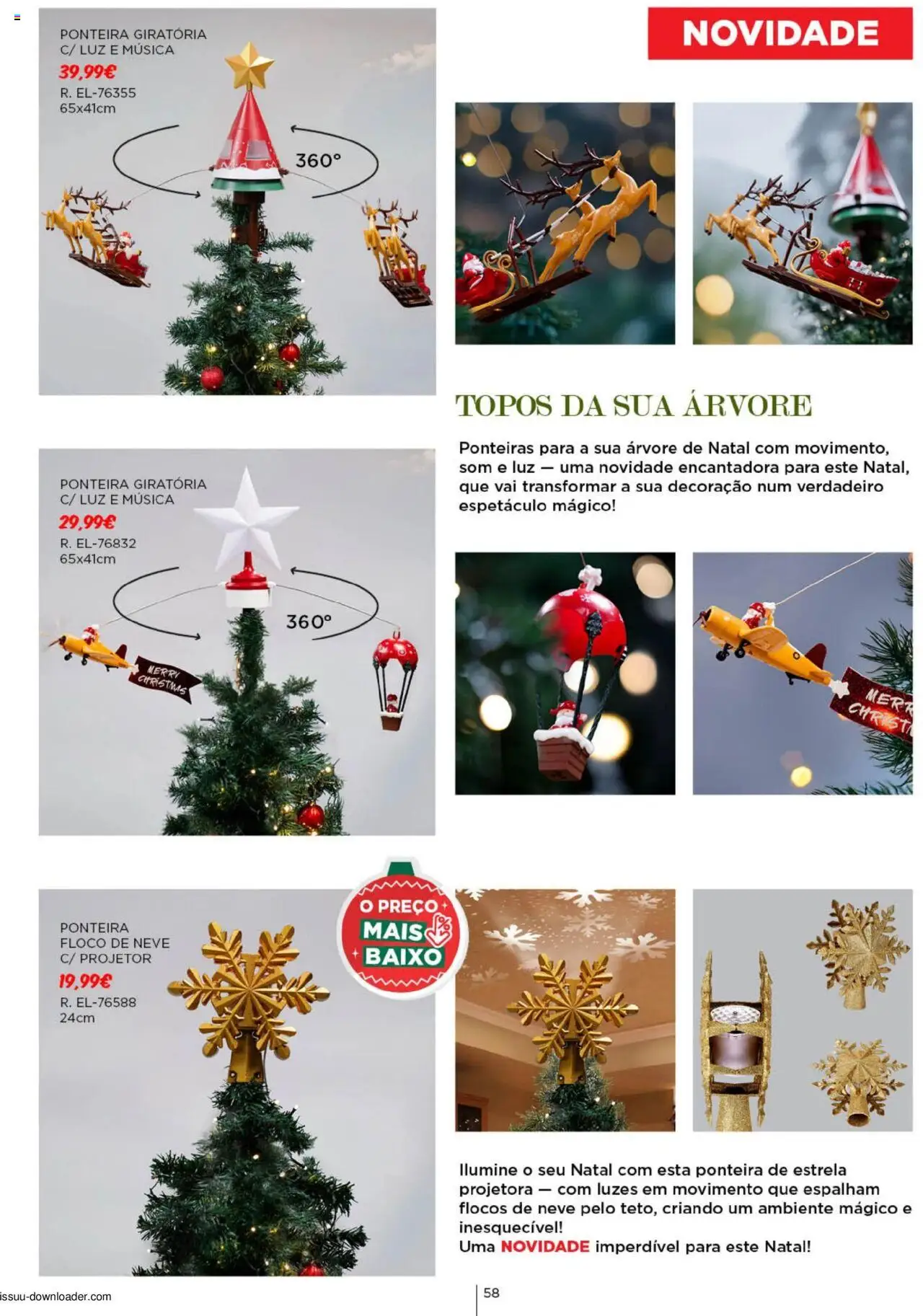Espaço Casa Catálogo de Natal 2025 │ válido de 11.10.2025 | Página: 58 | Produtos: Árvore de natal, Projetor, Flocos