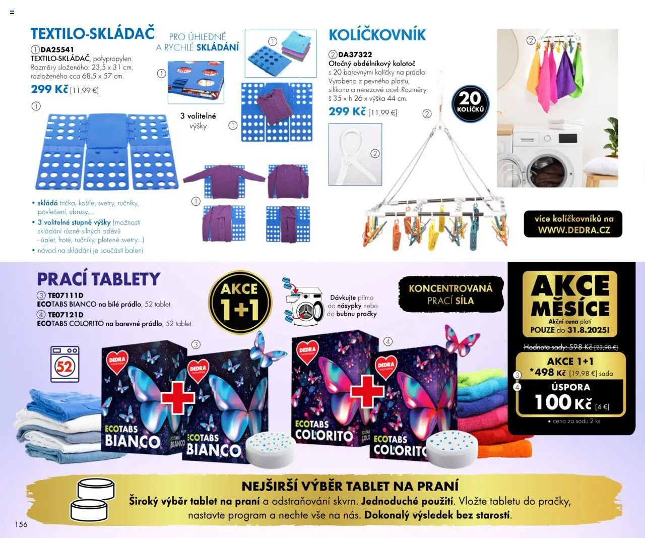 Dedra Katalog 8 2025 │ platný od 25.07.2025 | Strana: 56 | Produkty: Práčky, Tablet