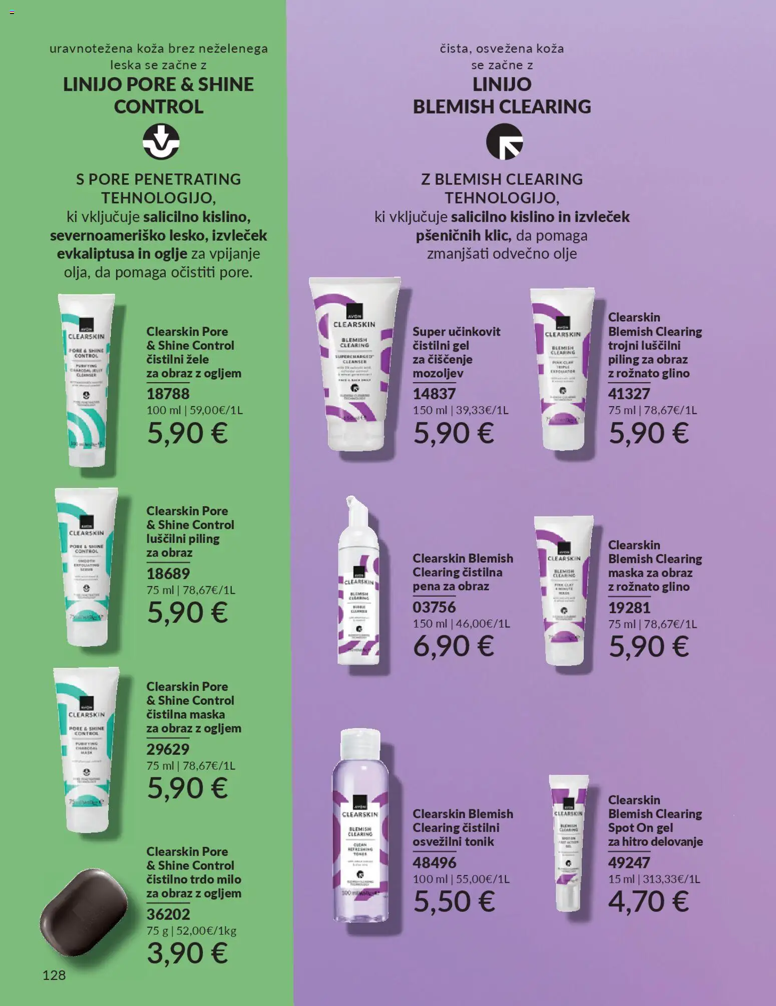 Novi Avon katalog ponudbe – veljaven od 29.12.2025 | Stran: 128 | Izdelki: Maska za obraz, Piling, Milo, Tonik