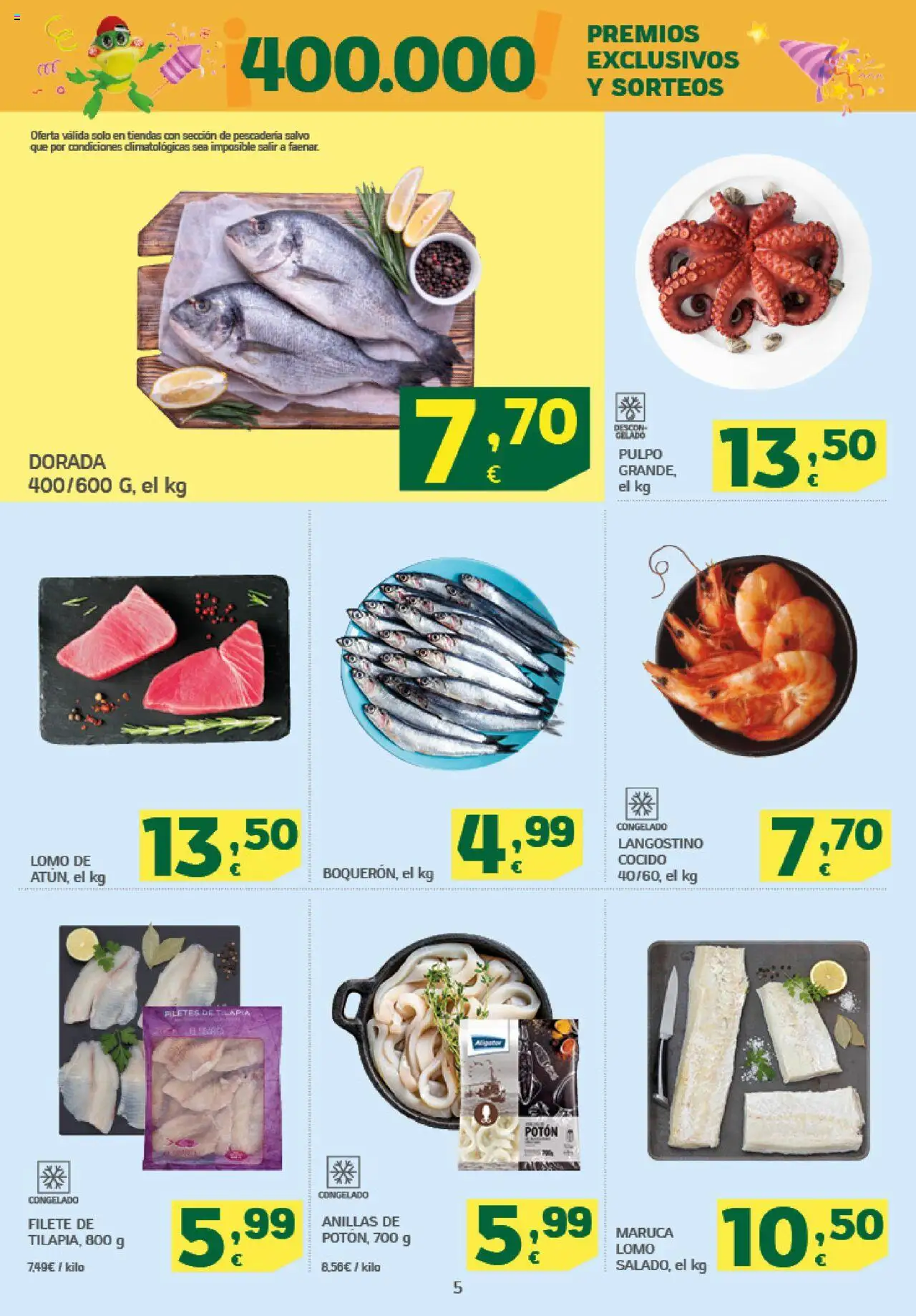 HiperDino folleto │ válido desde el 09.10.2025 | Página: 5 | Productos: Filete, Langostino