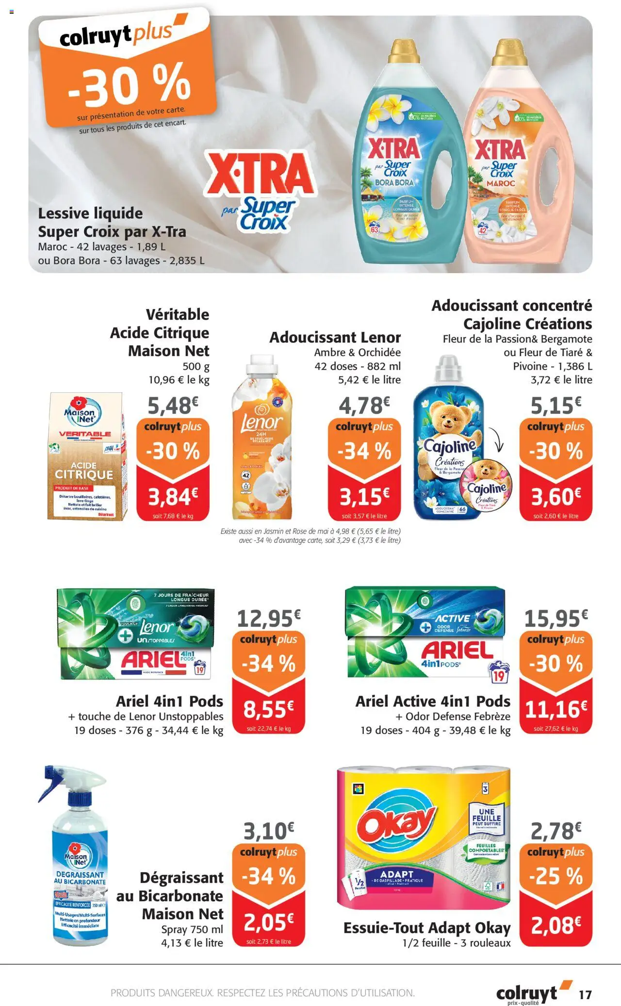 {H1} | Page: 17 | Produits: Acide citrique, Bergamote, Lenor, Parfum