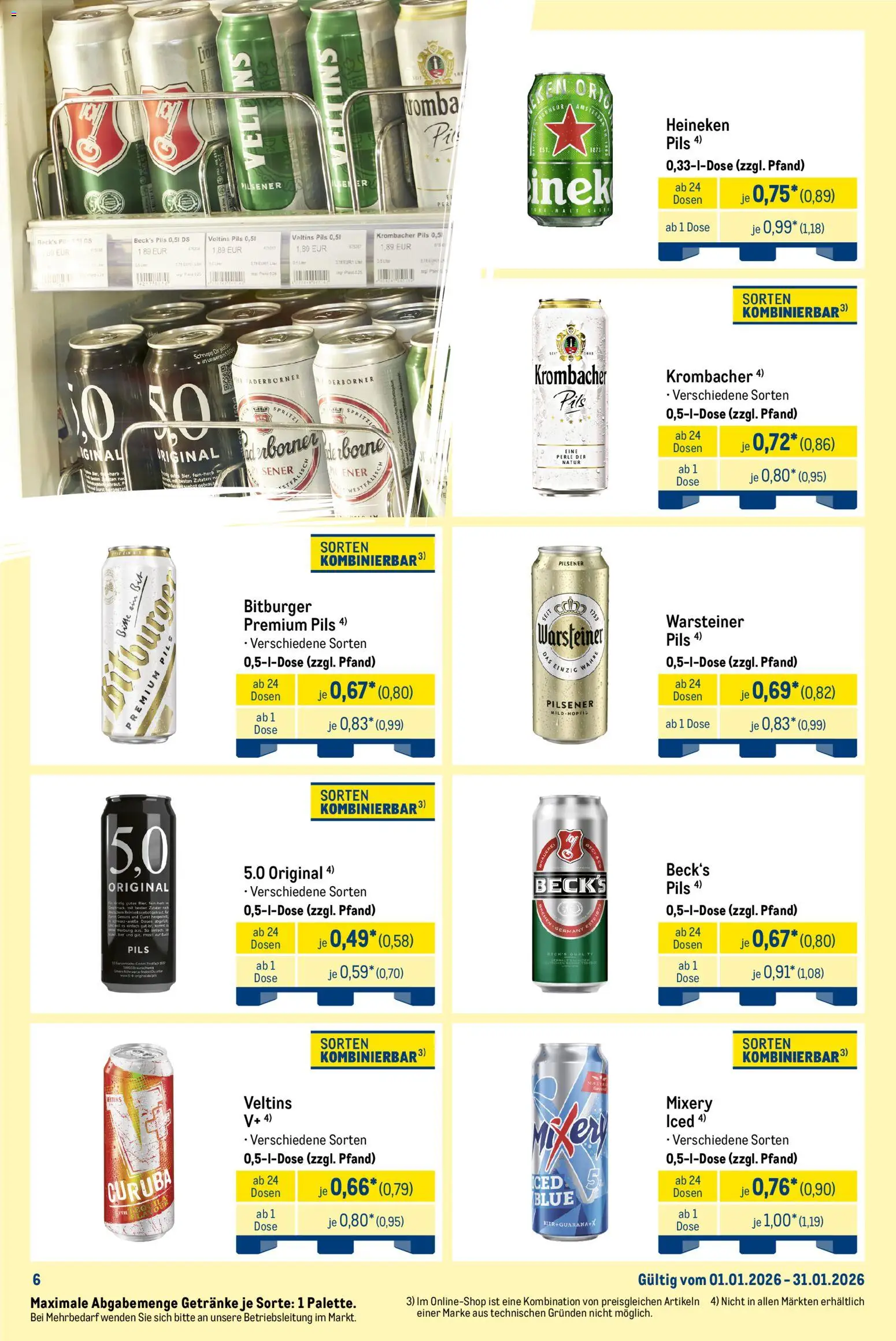 Metro - Monats-Mix – gültig ab 01.01.2026 | Seite: 6 | Produkte: Bitburger, Mixer, Pils, Krombacher