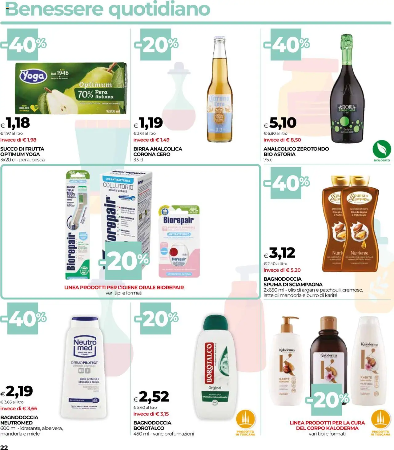 Volantino COOP del 14.08.2025 | Pagina: 22 | Prodotti: Succo, Collutorio, Pesca, Miele