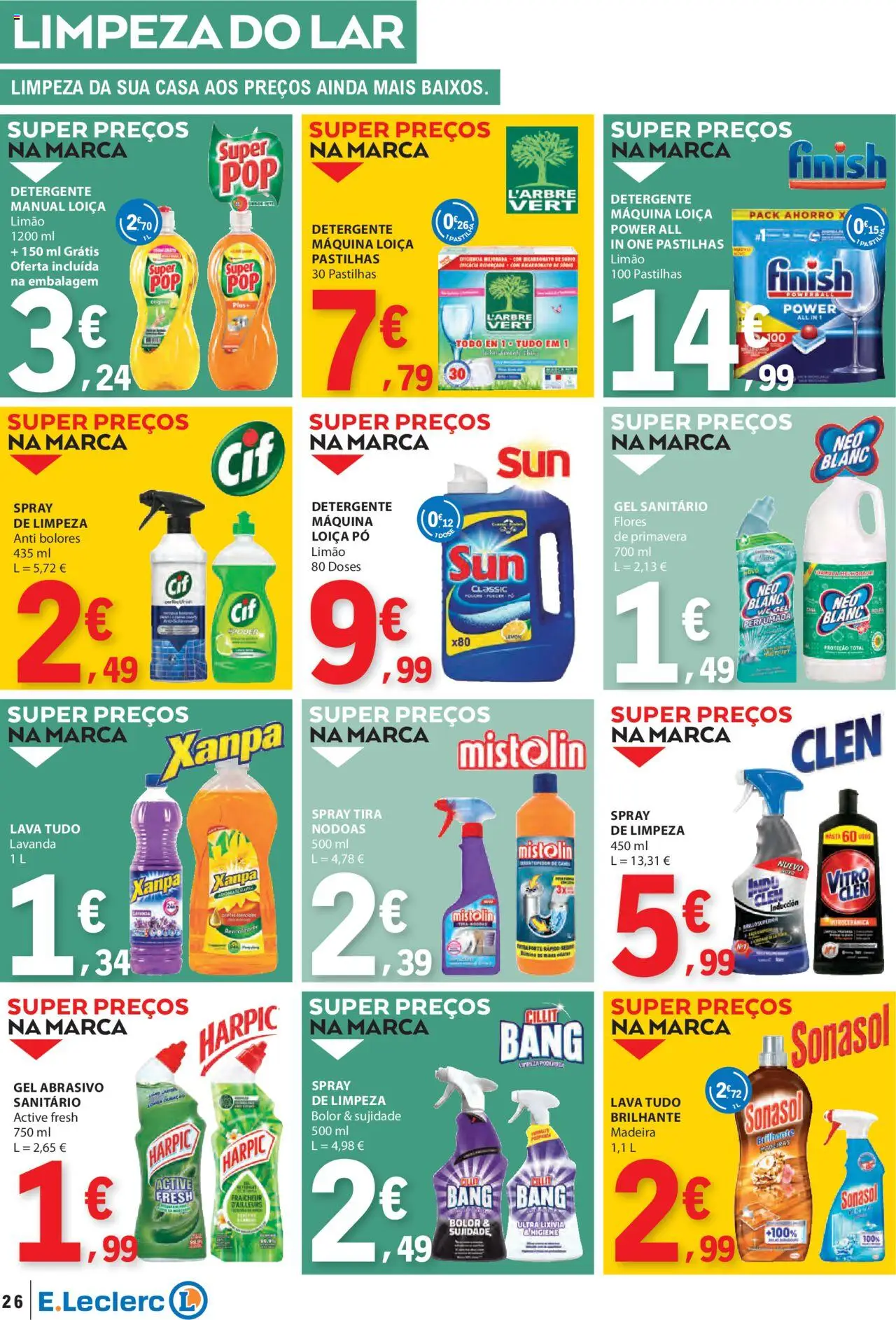 E.Leclerc folheto │ válido de 07.08.2025 | Página: 26 | Produtos: Flores, Pó, Detergente, Madeiras